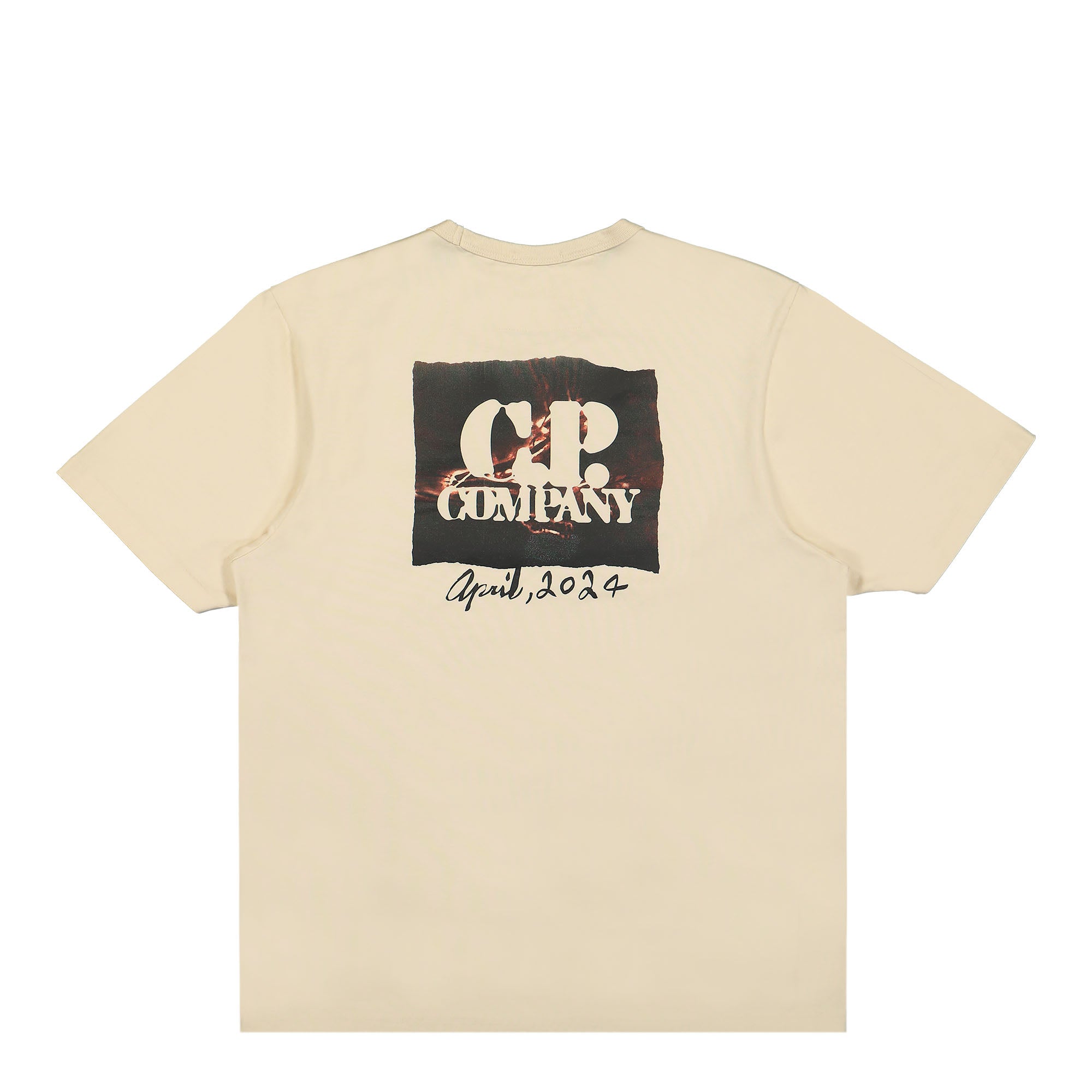 C.P. Company 30/2 Mercerized Jersey Twisted Graphic T-Shirt Pistachio Shell T-Shirts Close-up | Overkill