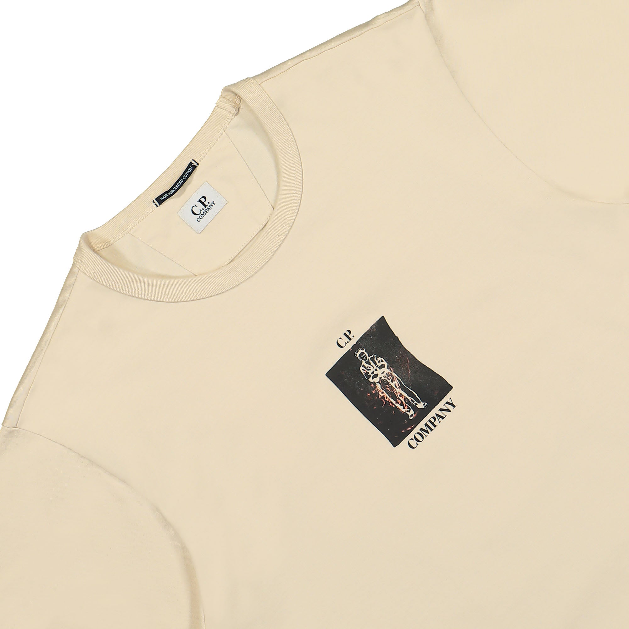 C.P. Company 30/2 Mercerized Jersey Twisted Graphic T-Shirt Pistachio Shell T-Shirts Material | Overkill