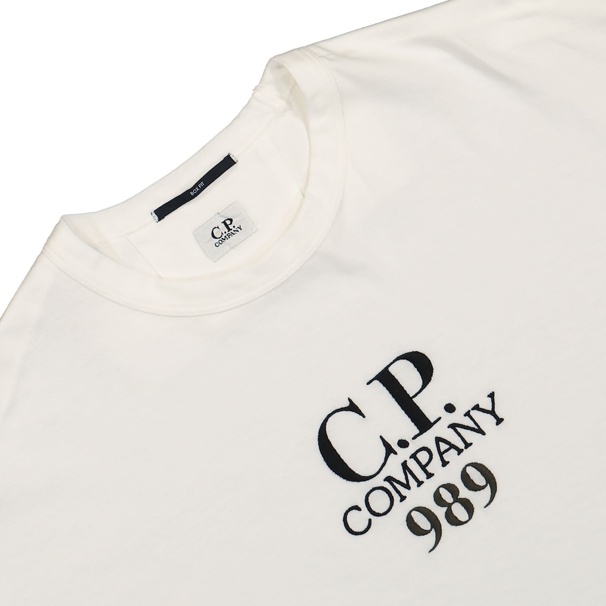 C.P. Company 20/1 Jersey Boxy Logo T-Shirt Gauze White T-Shirts Close-up | Overkill