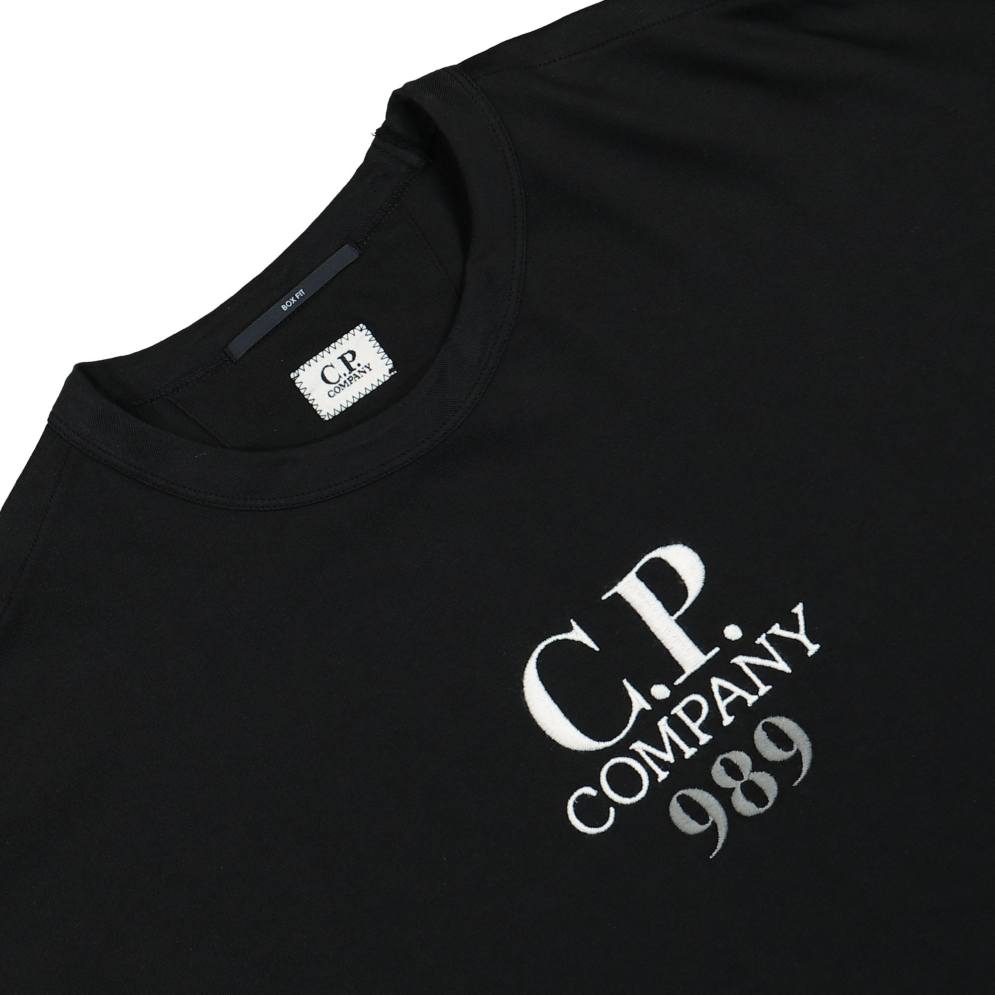 C.P. Company 20/1 Jersey Boxy Logo T-Shirt Black T-Shirts Close-up | Overkill