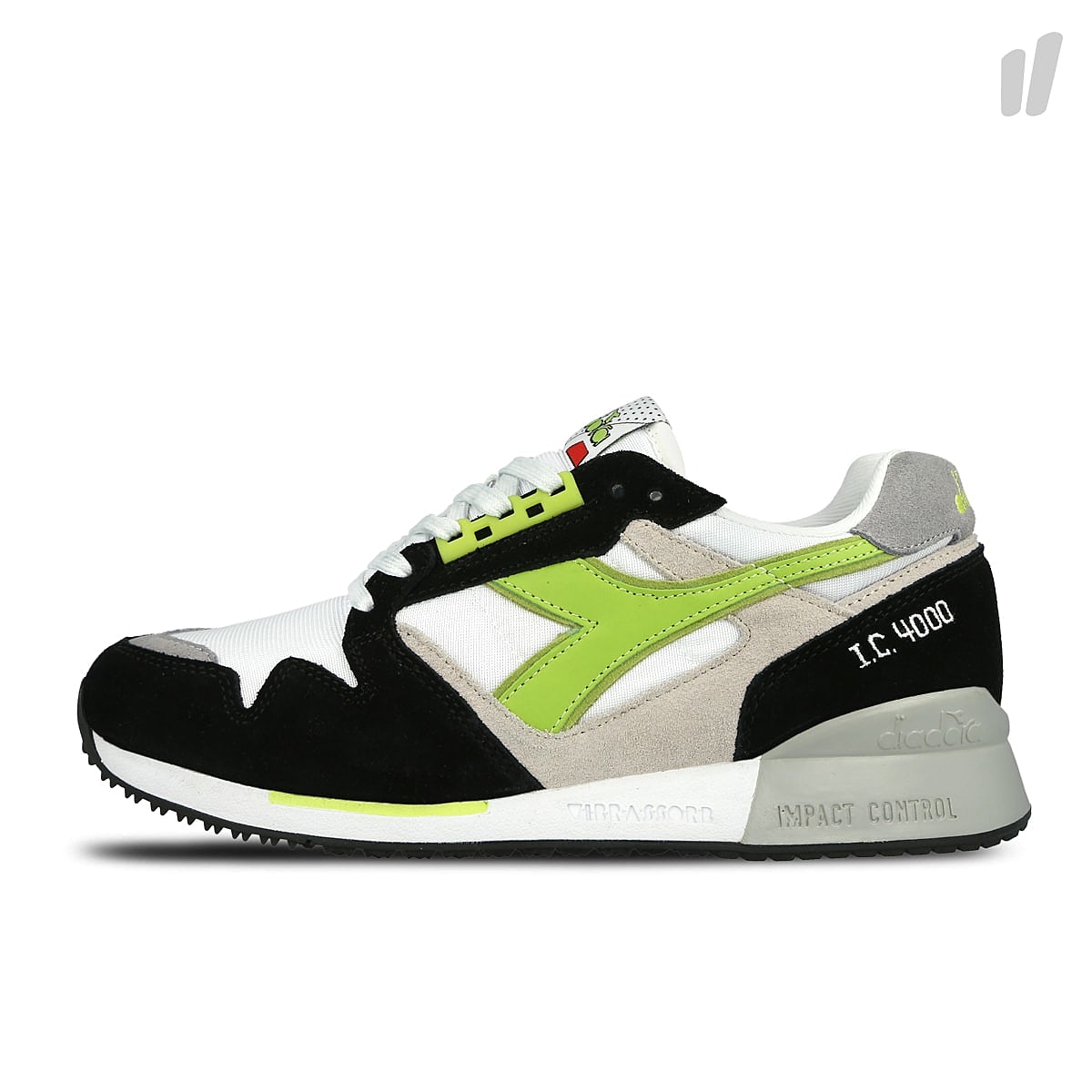 Diadora i.c. 4000 nylon White-Acid Green Sneakers 170487 01 C2416 | Overkill