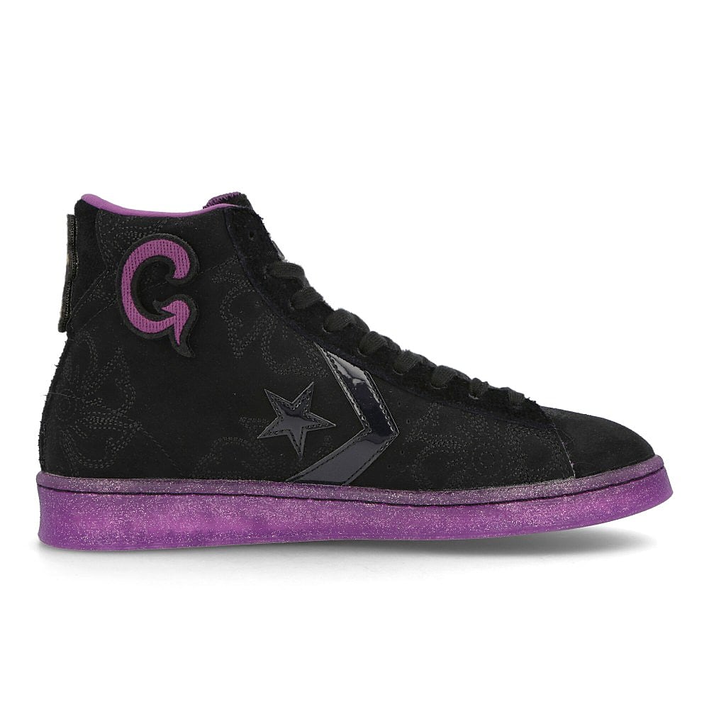 Converse Joe Freshgoods x Converse Pro Leather Hi Black-Black-Amaranth Sneakers Silhouette | Overkill