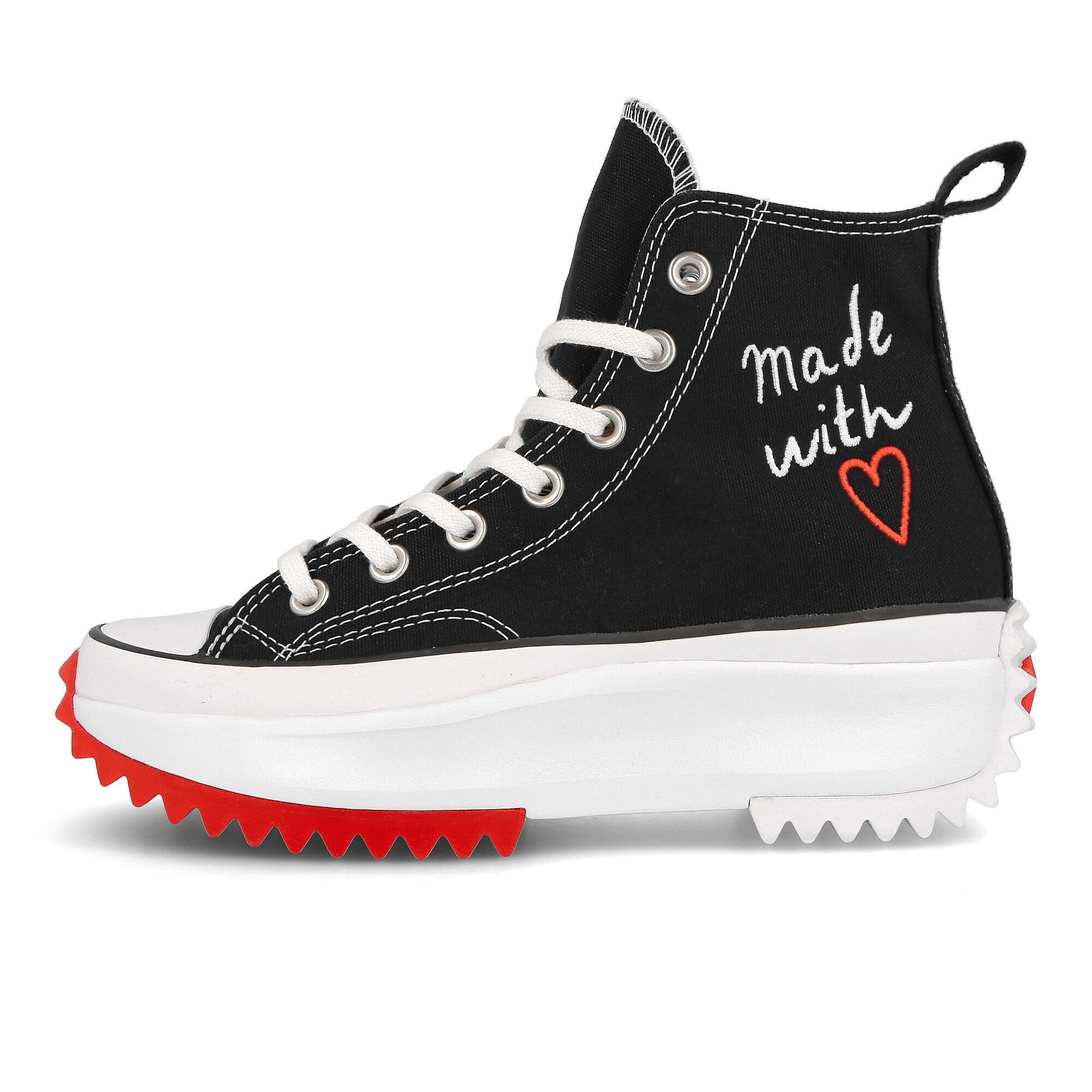 Converse run star hike hi Black-White-University Red Sneakers 171120C | Overkill