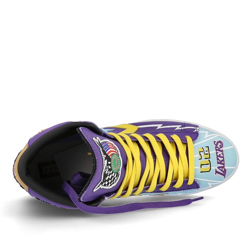 Converse Chinatown Market x NBA x Jeff Hamilton x Converse Pro Leather Prism Violet-Poolside Sneakers Detailfoto | Overkill