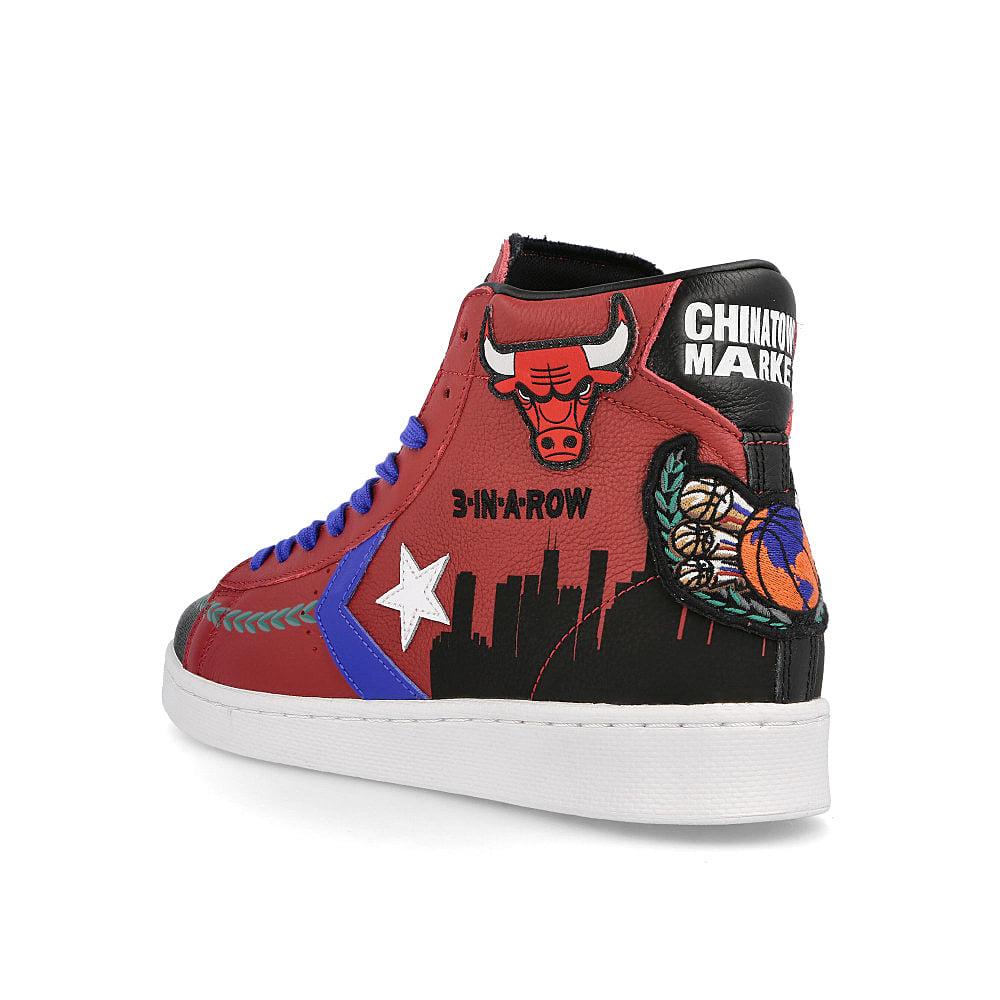 Converse Chinatown Market x NBA x Jeff Hamilton x Converse Pro Leather Garnet-Black-Hyper Royal Sneakers Material | Overkill