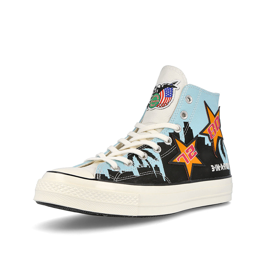 Converse Chinatown Market x NBA x Jeff Hamilton x Converse Chuck 70 Poolside-Black-Egret Sneakers Close Up | Overkill