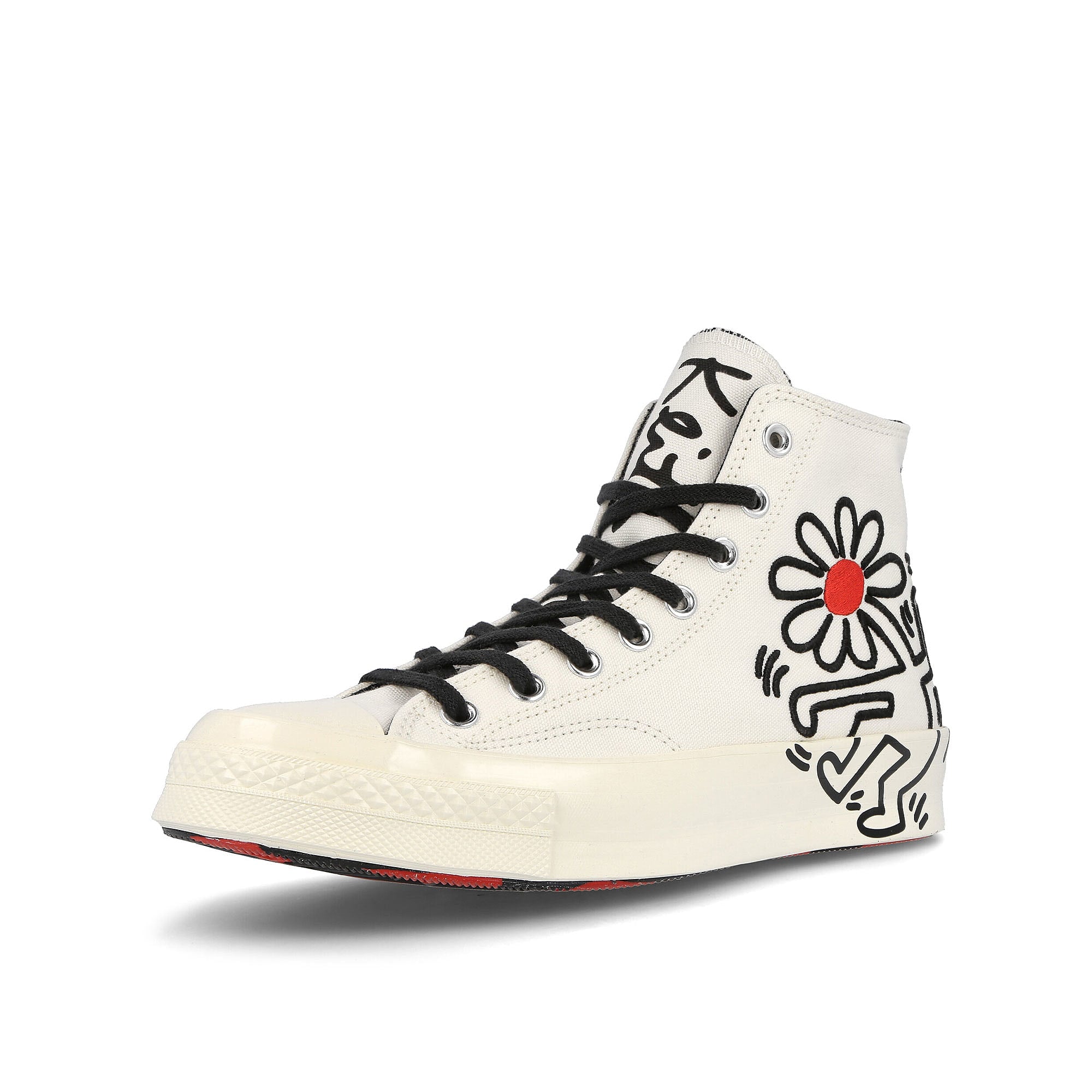 Converse Keith Haring x Converse Chuck 70 Hi Egret-Black-Red Sneakers Close Up | Overkill