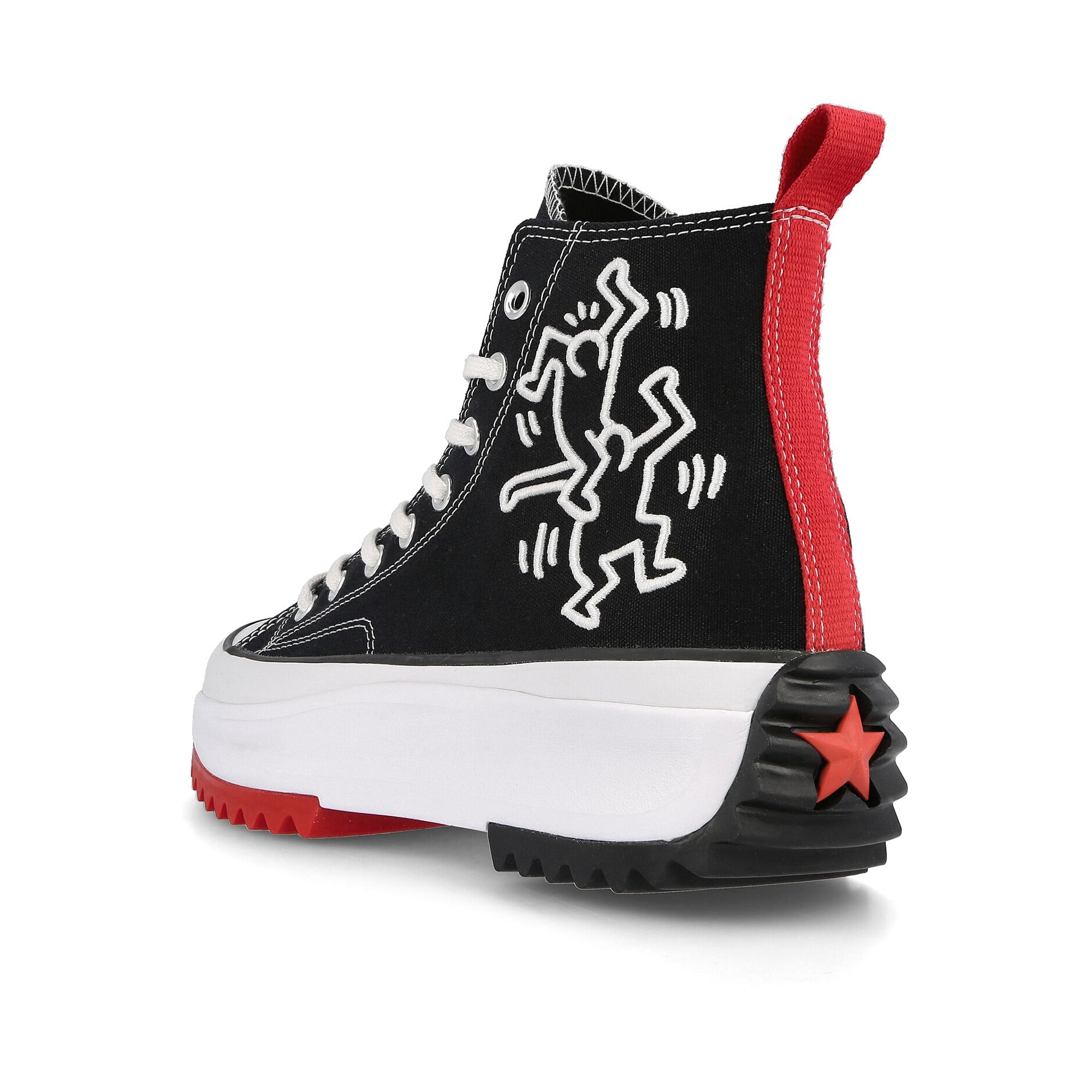 Converse Keith Haring x Converse Run Star Hike Hi Black / White / Red Close-up | Overkill