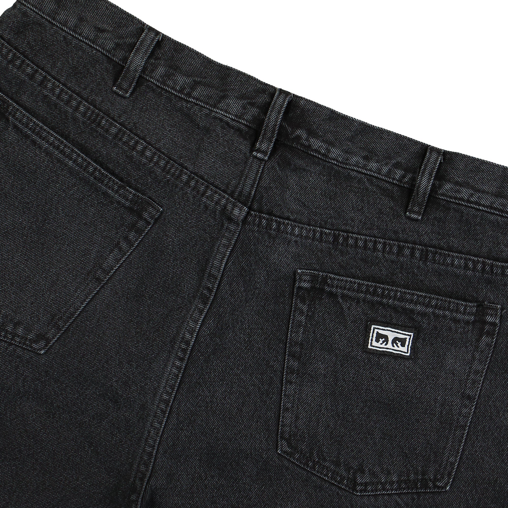 Obey BigWig Baggy Denim Short Faded Black Shorts Detail view 1 | Overkill