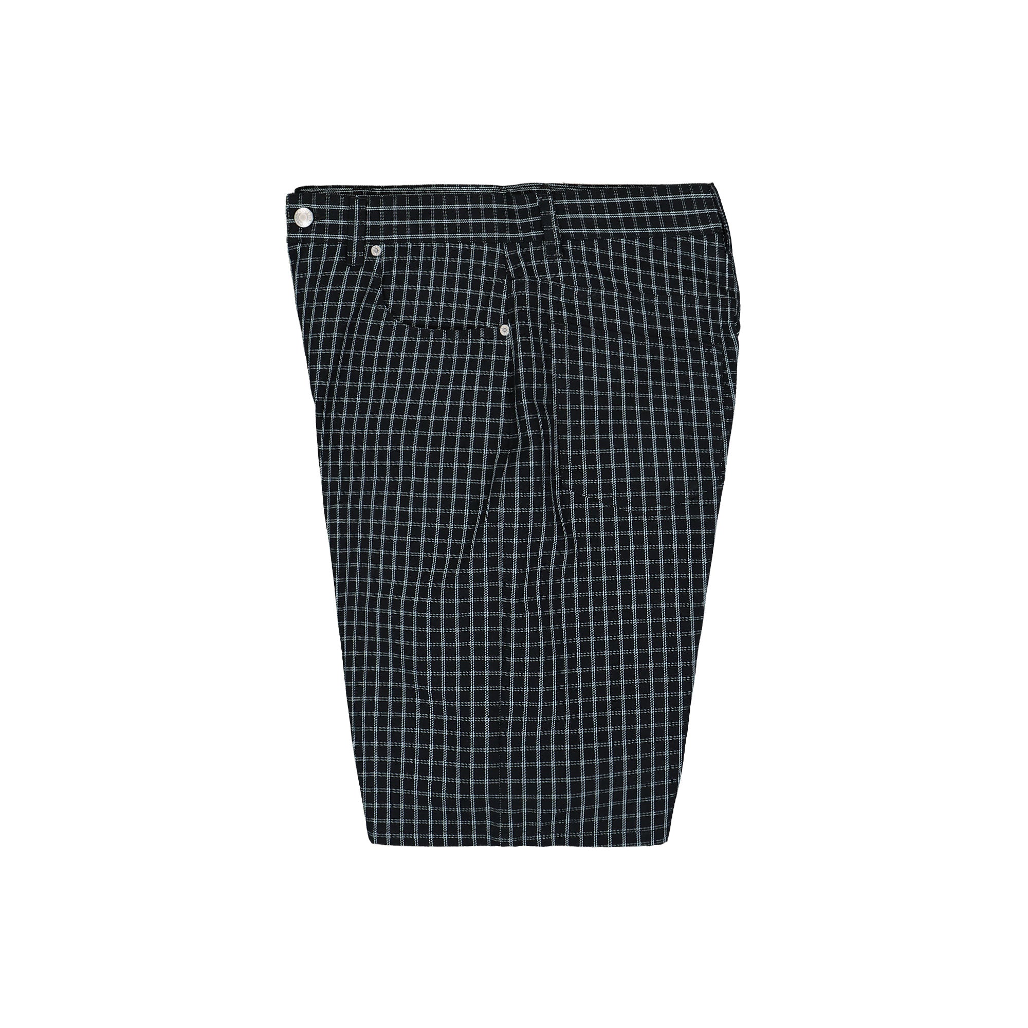 Obey Plaid Baggy Denim Short Black Multi Shorts Close-up | Overkill