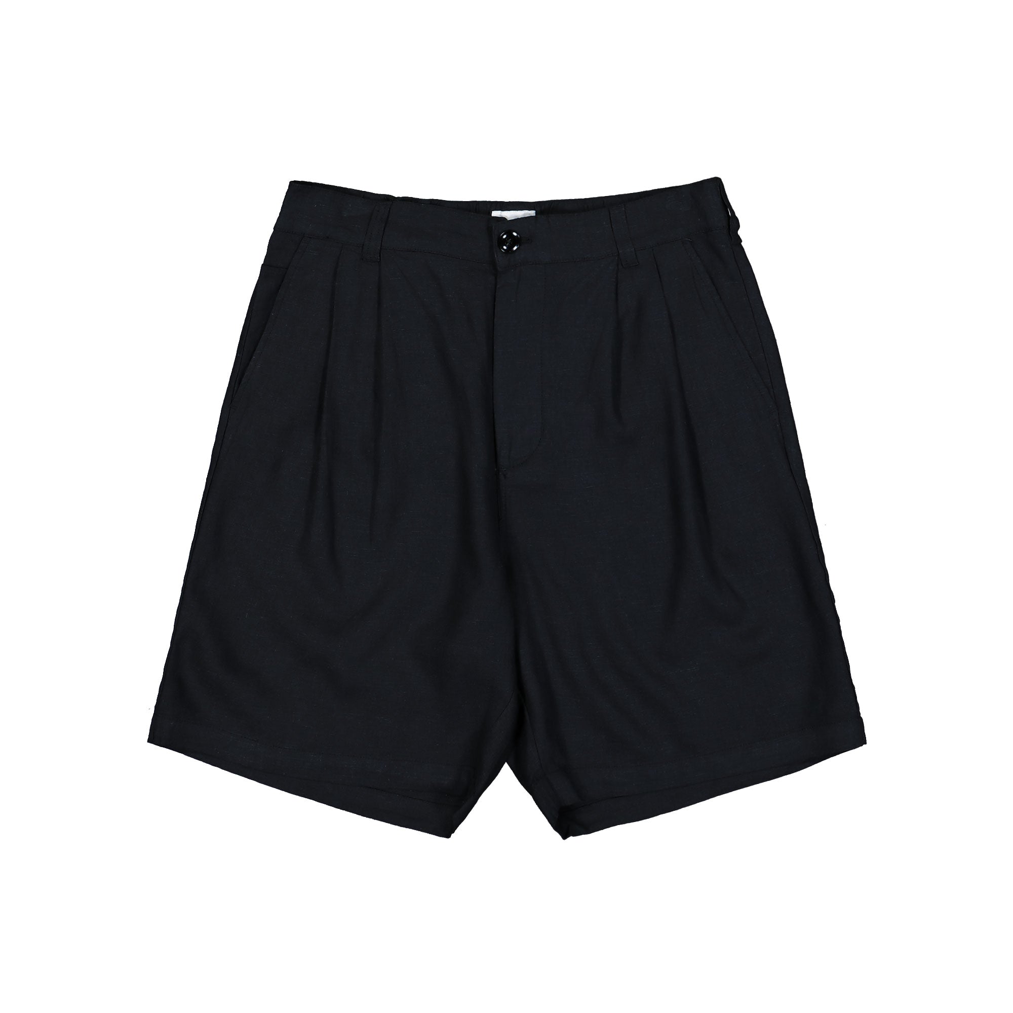 Obey Foster Pleated Linen Short Black Shorts 172100104-BLK | Overkill