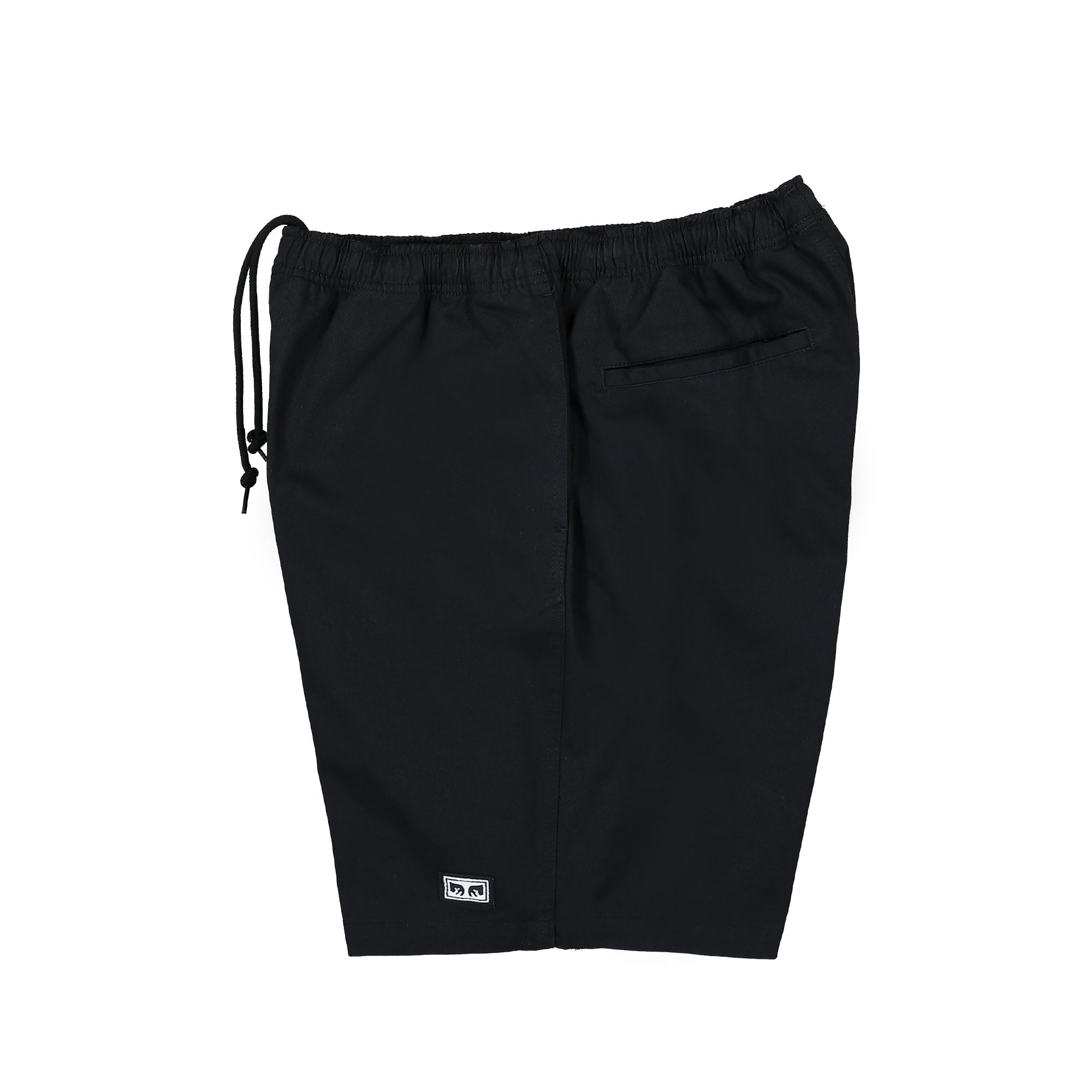 Obey Easy Relaxed Twill Shorts Black Shorts Close-up | Overkill