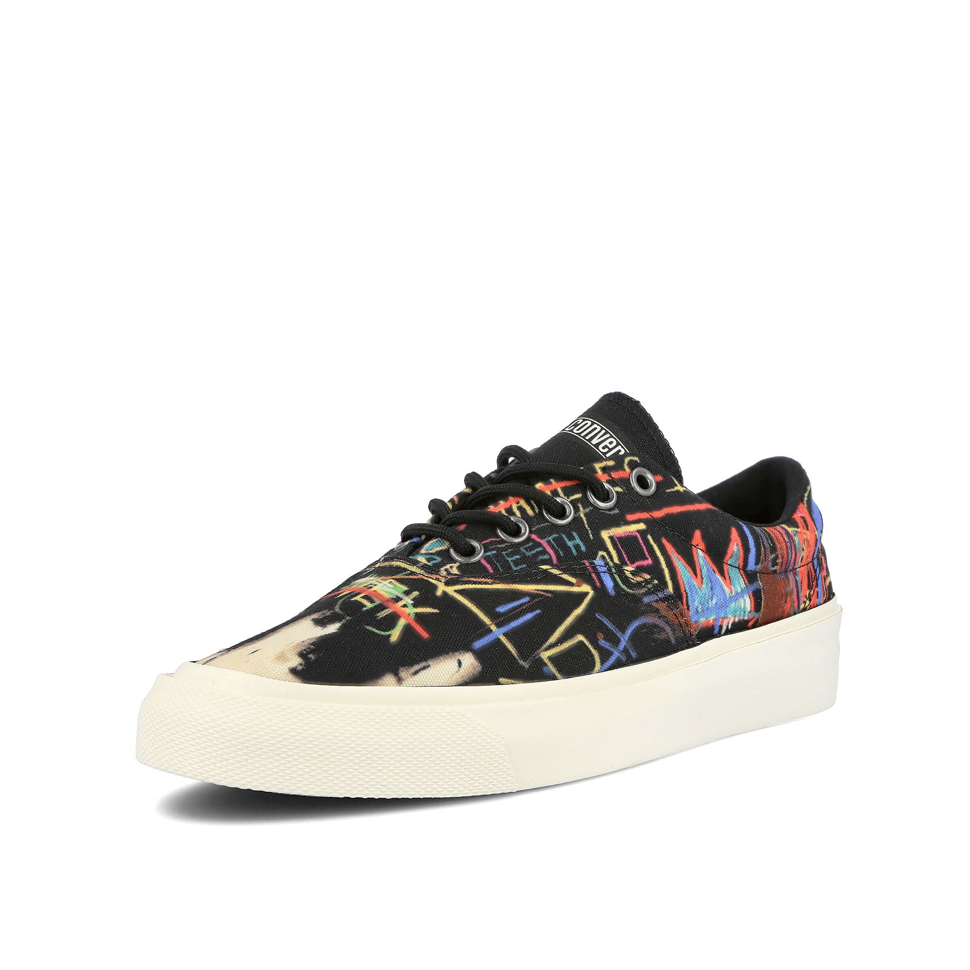 Converse Basquiat x Converse Skid Grip OX Black / Multi / Egret Detailfoto | Overkill