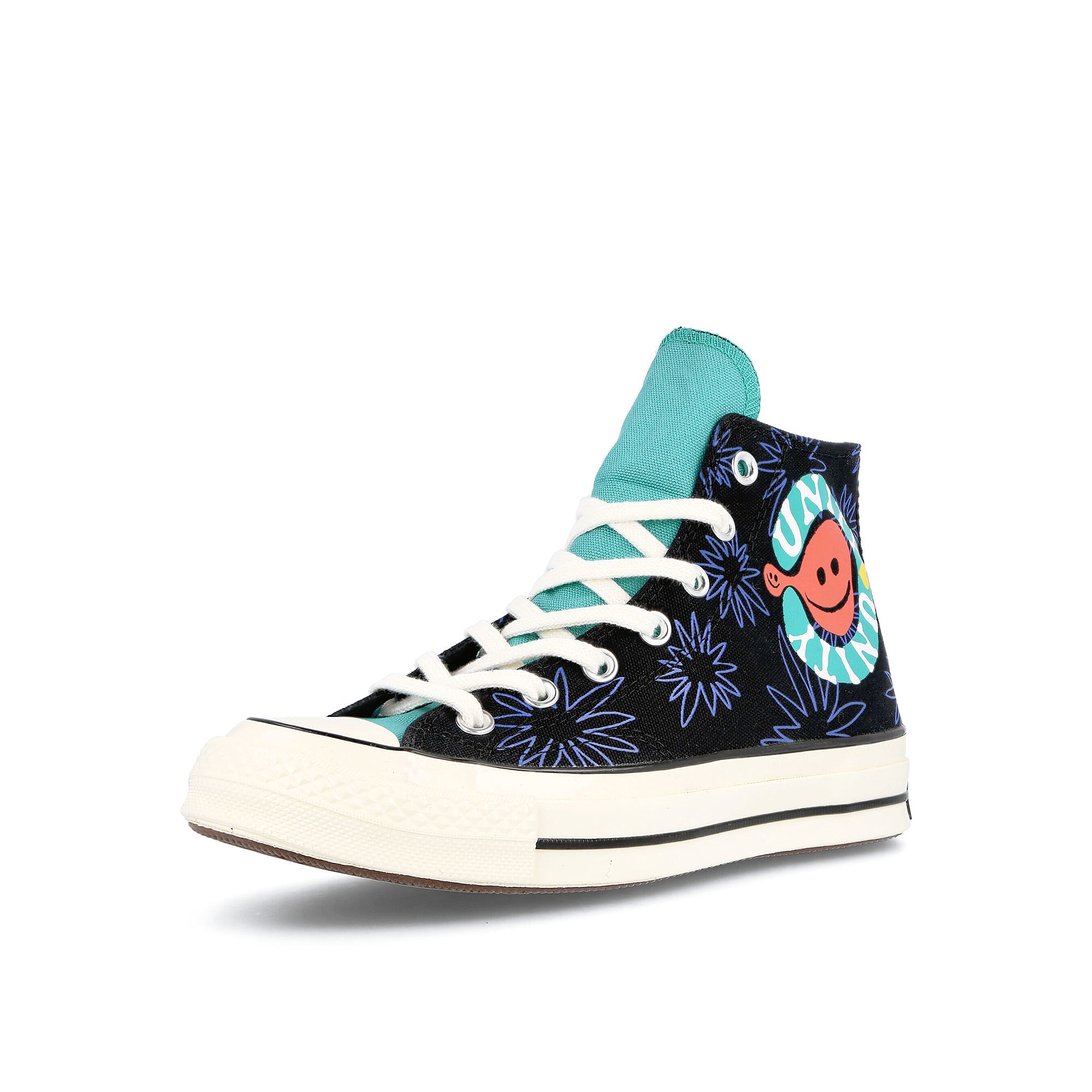 Converse chuck 70 hi Black-Washed Teal-Game Royal Sneakers Close Up | Overkill