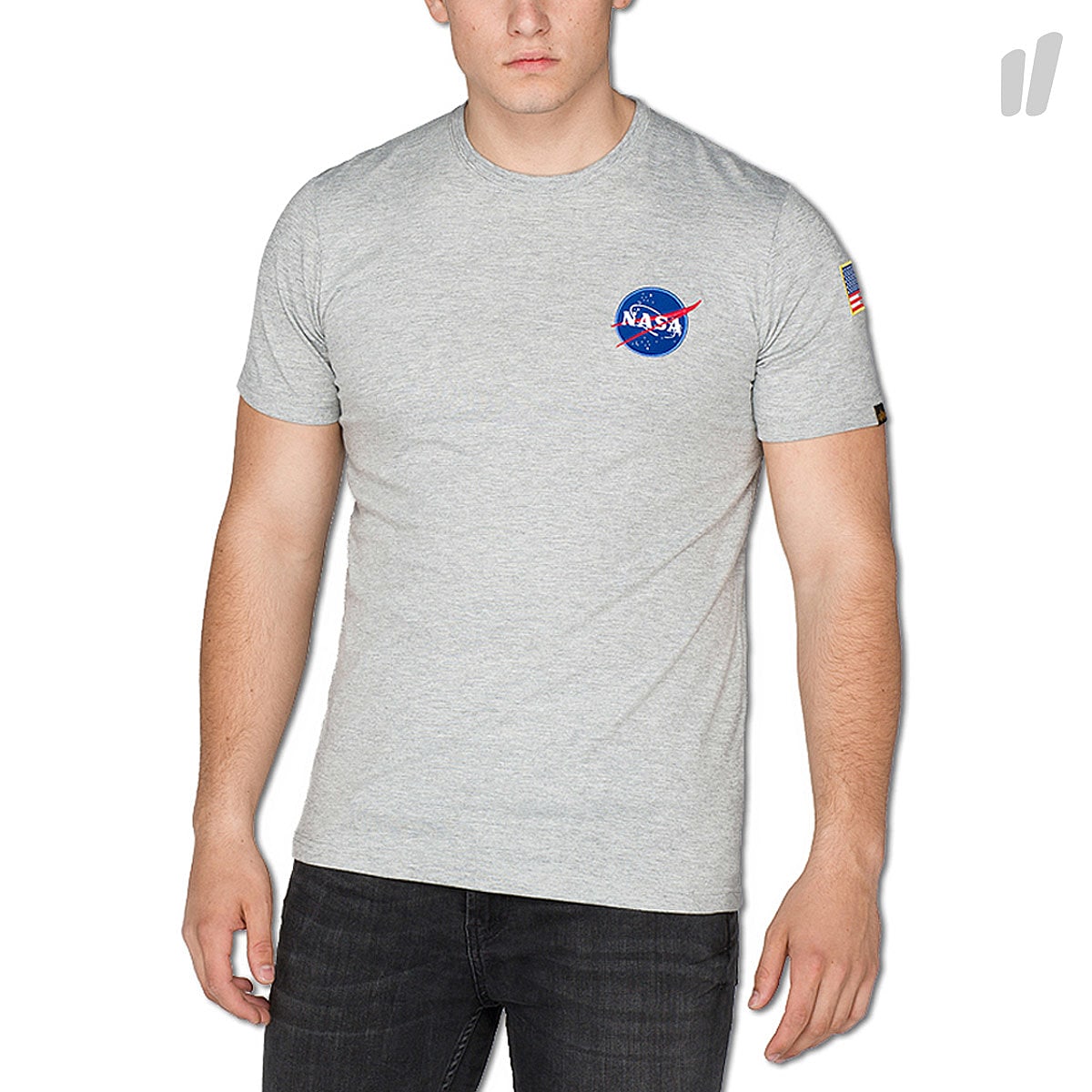 Alpha Industries Space Shuttle Tee Grey Heather T-Shirts 176507 17 | Overkill