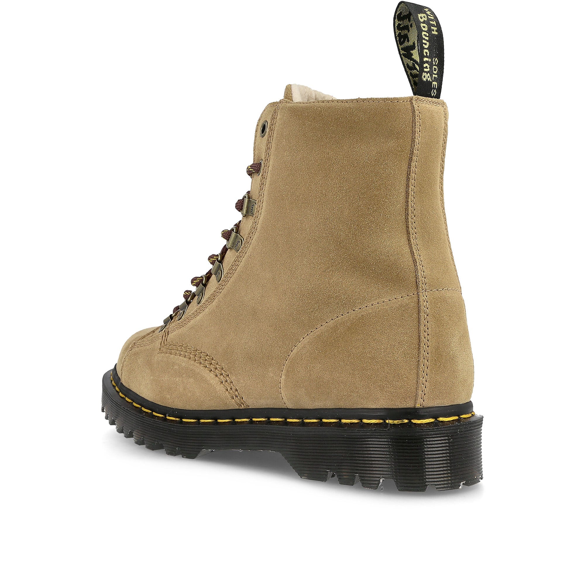 Dr. Martens Barton Sand Repello Calf Suede Gum Oil Boots Material | Overkill