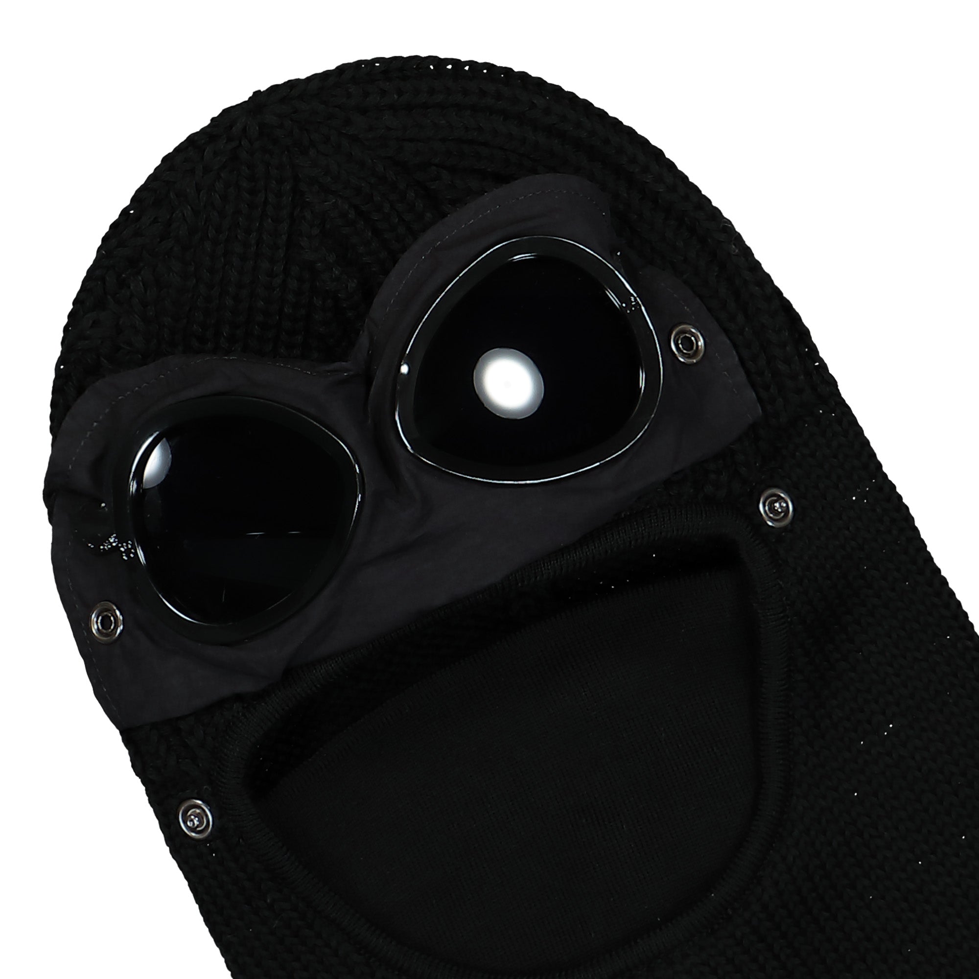 C.P. Company Extra Fine Merino Wool Goggle Balaclava Black Balaclavas Detailfoto | Overkill