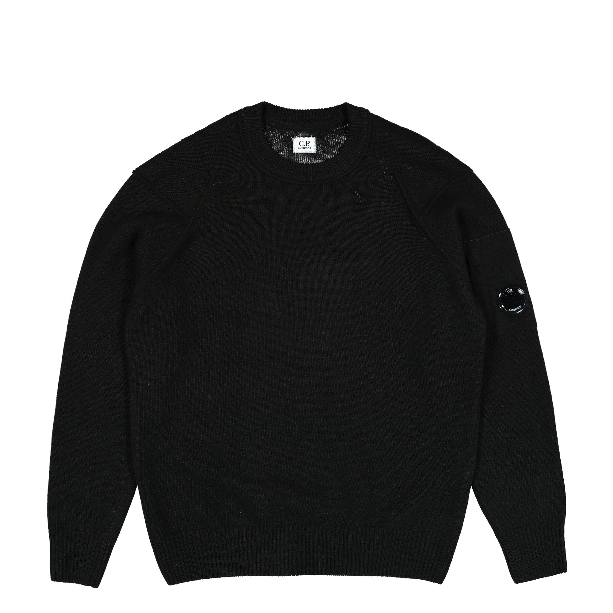 C.P. Company Lambswool GRS Crew Neck Knit Sweater Black Sweatshirts 17CMKN047A-110149A 999 | Overkill