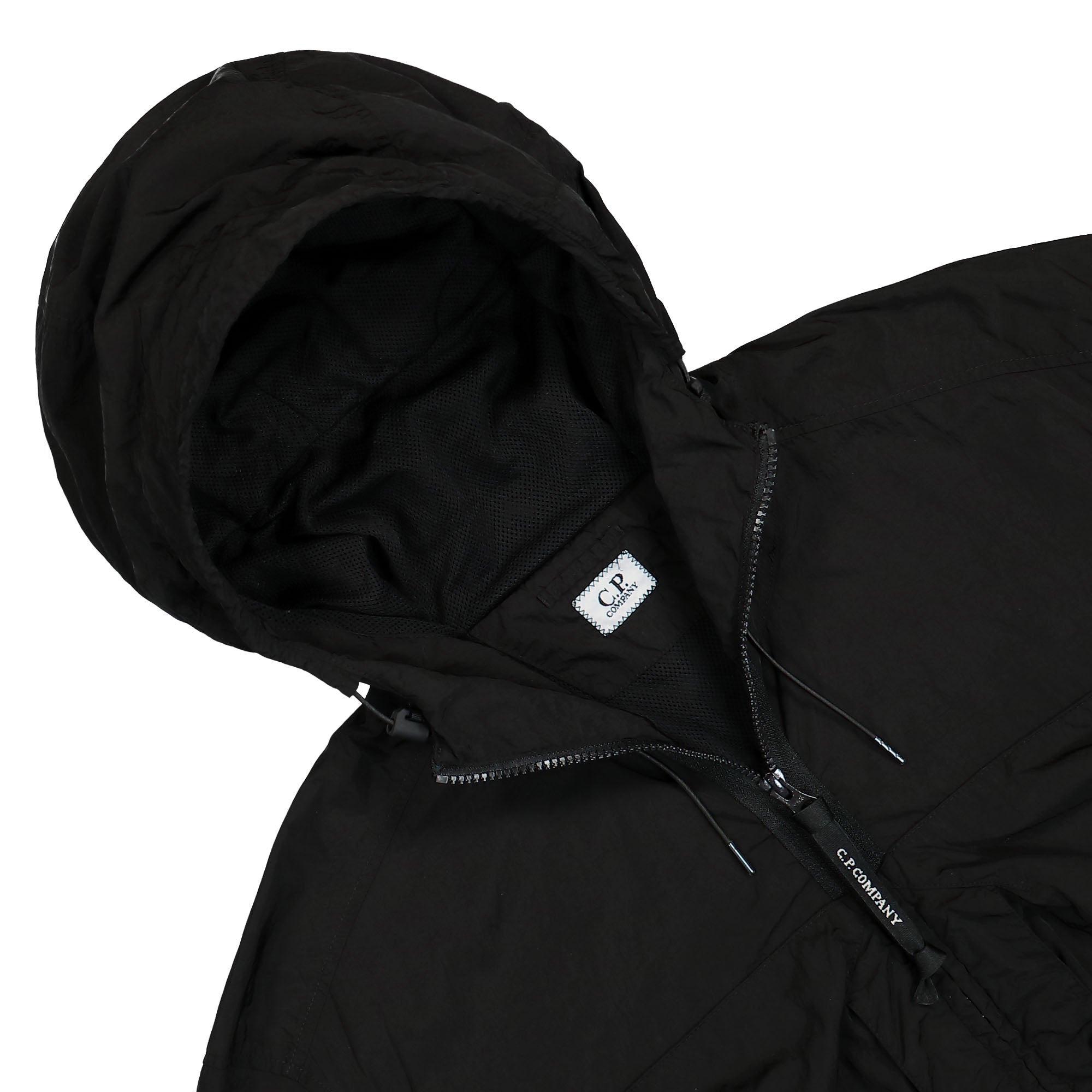 C.P. Company Chrome-R Hooded Overshirt Black Jackets Close-up | Overkill