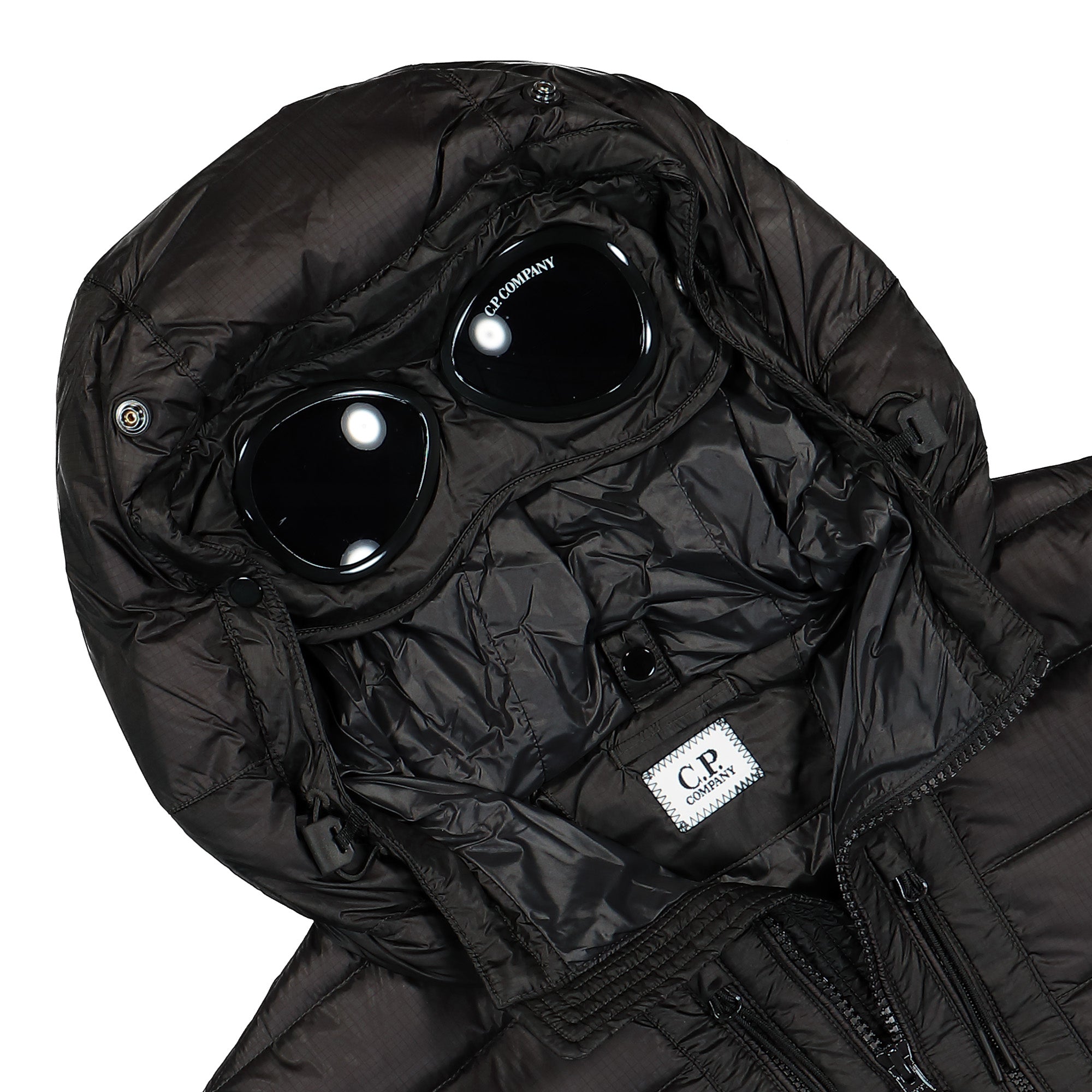 C.P. Company D.D. Shell Goggle Down Jacket Black Puffer Jackets Detailfoto | Overkill