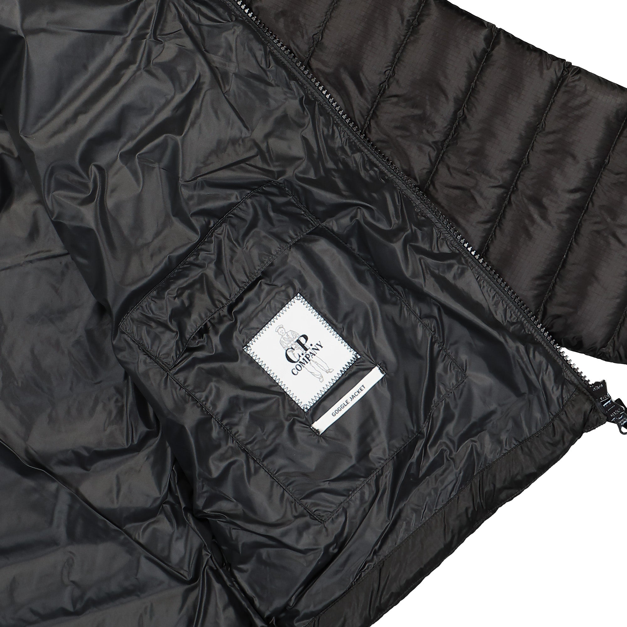 C.P. Company D.D. Shell Goggle Down Jacket Black Puffer Jackets Detail view 2 | Overkill