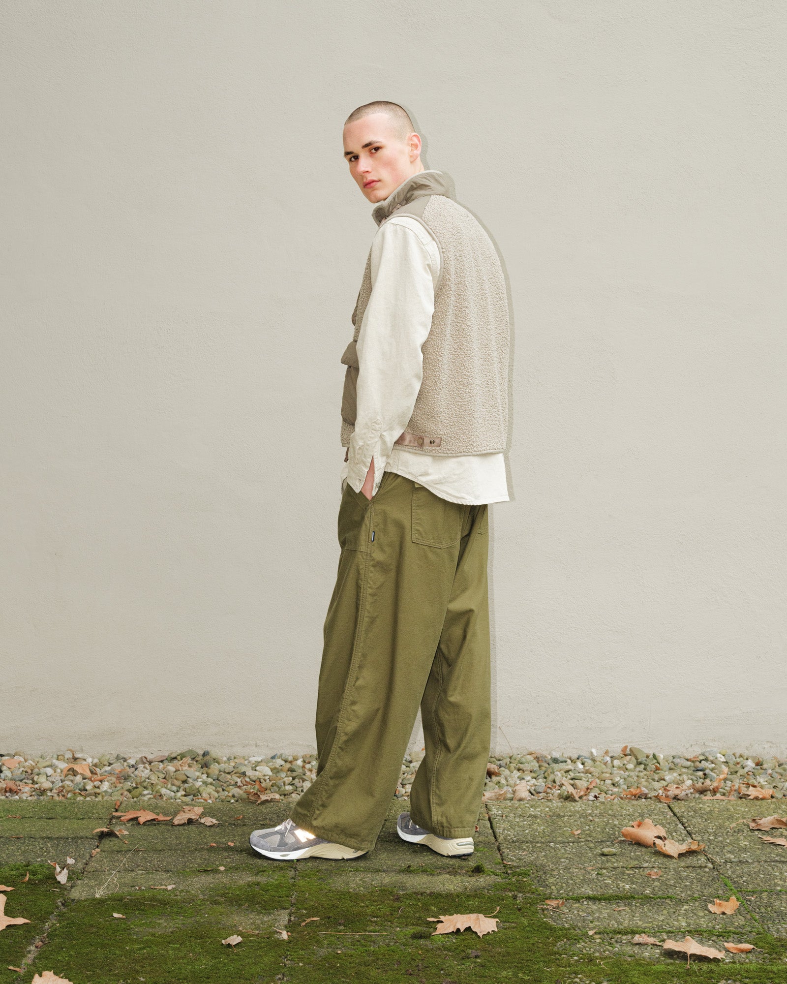 C.P. Company Outerwear Vest In Polar Shell Vintage Khaki Vests Detailfoto | Overkill