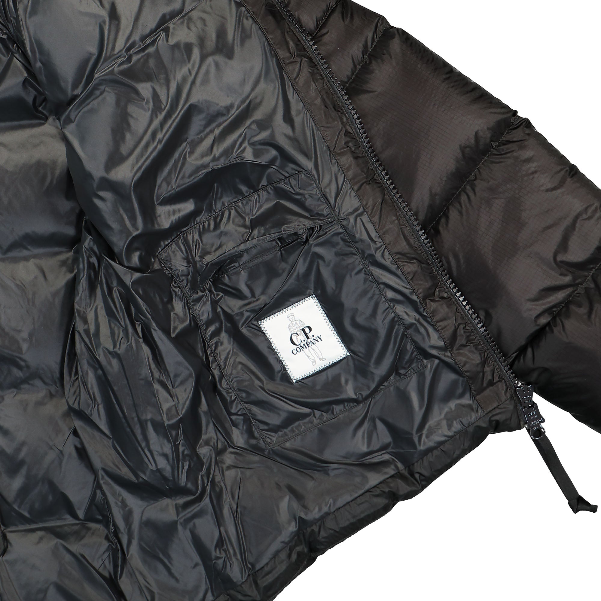 C.P. Company Outerwear Medium Jacket In DD Shell Black Puffer Jackets Detail view 2 | Overkill