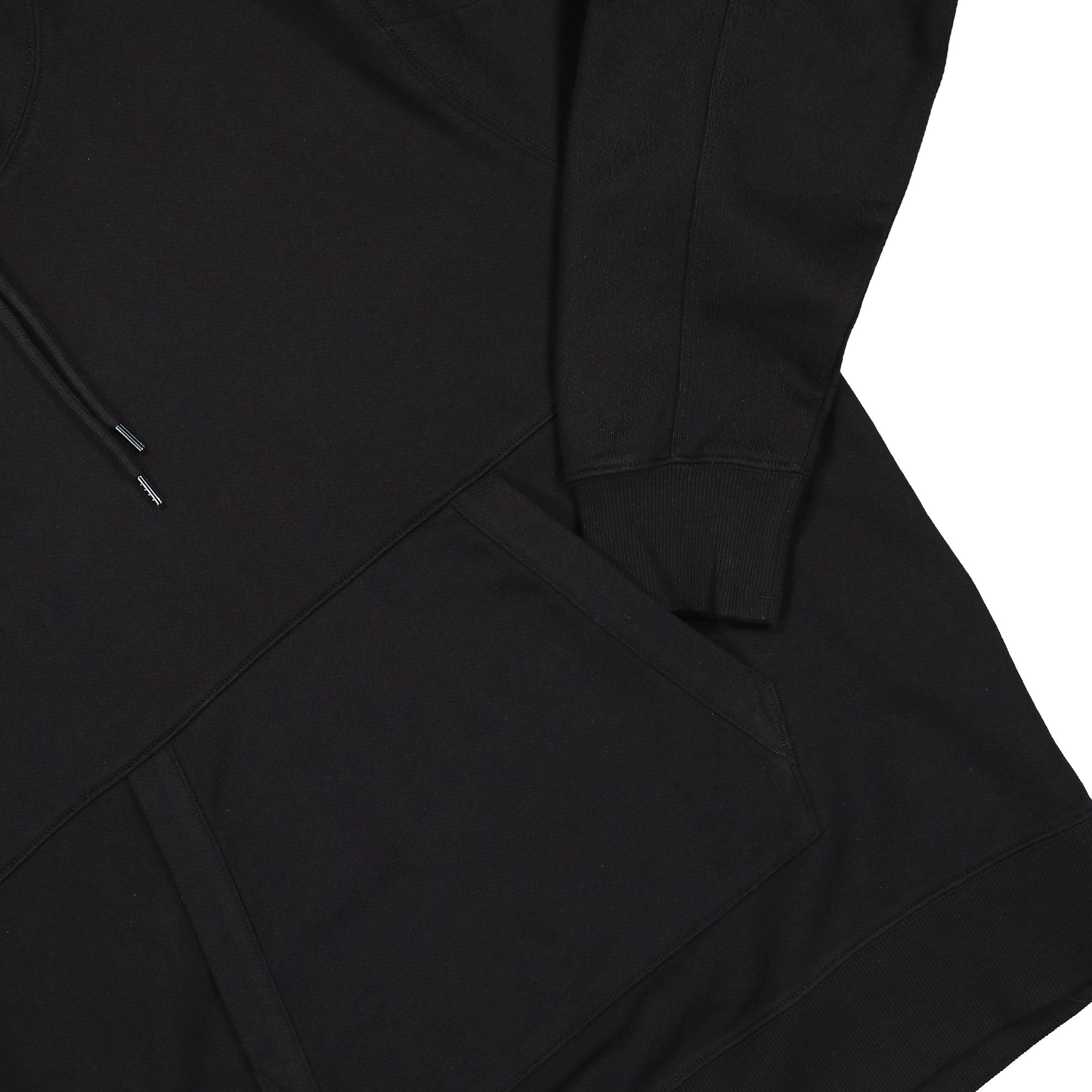 C.P. Company Diagonal Raised Fleece Lens Hooded Sweatshirt Black Hoodies Detailfoto | Overkill