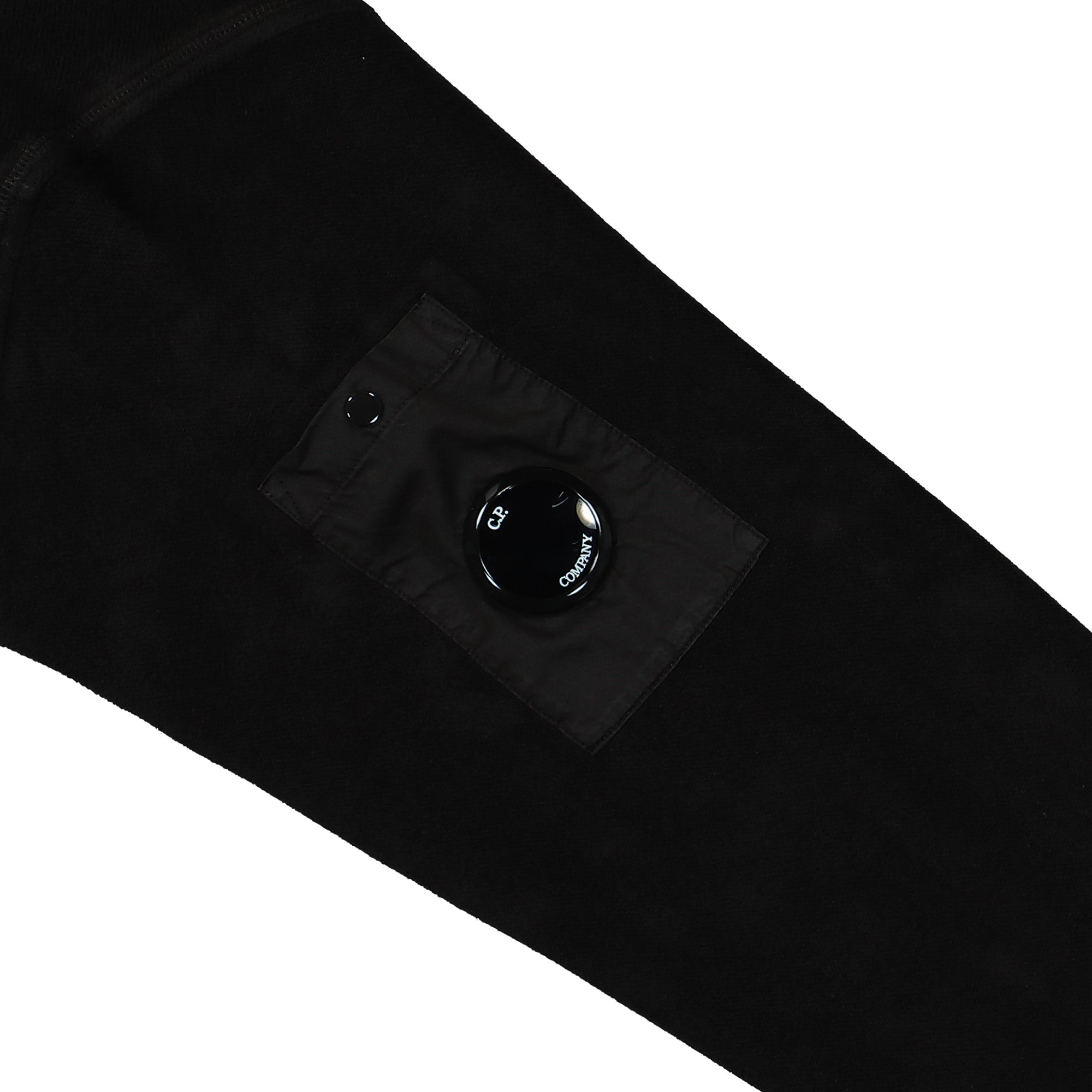 C.P. Company Brushed Emerized Diagonal Fleece Sweatshirt Black Sweatshirts Detailfoto | Overkill