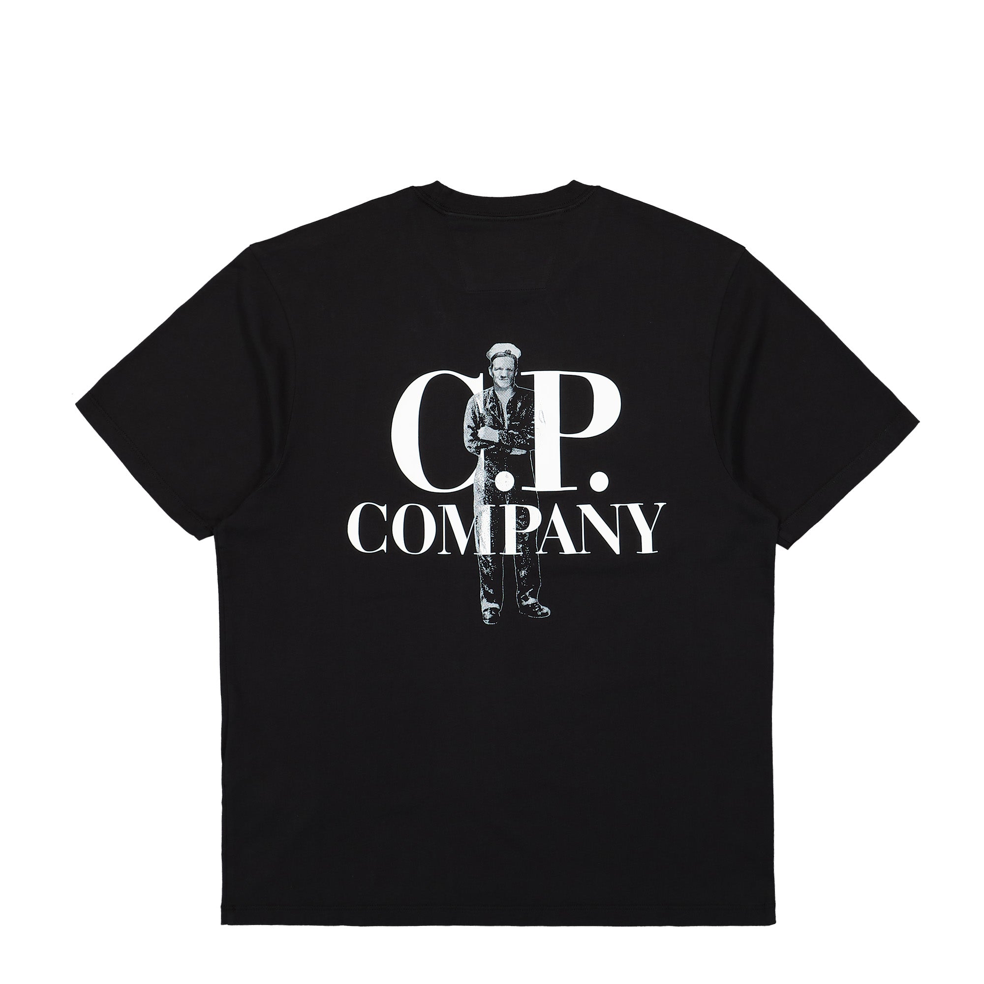 C.P. Company 30/1 Jersey Bold British Sailor T-Shirt Black T-Shirts Close-up | Overkill