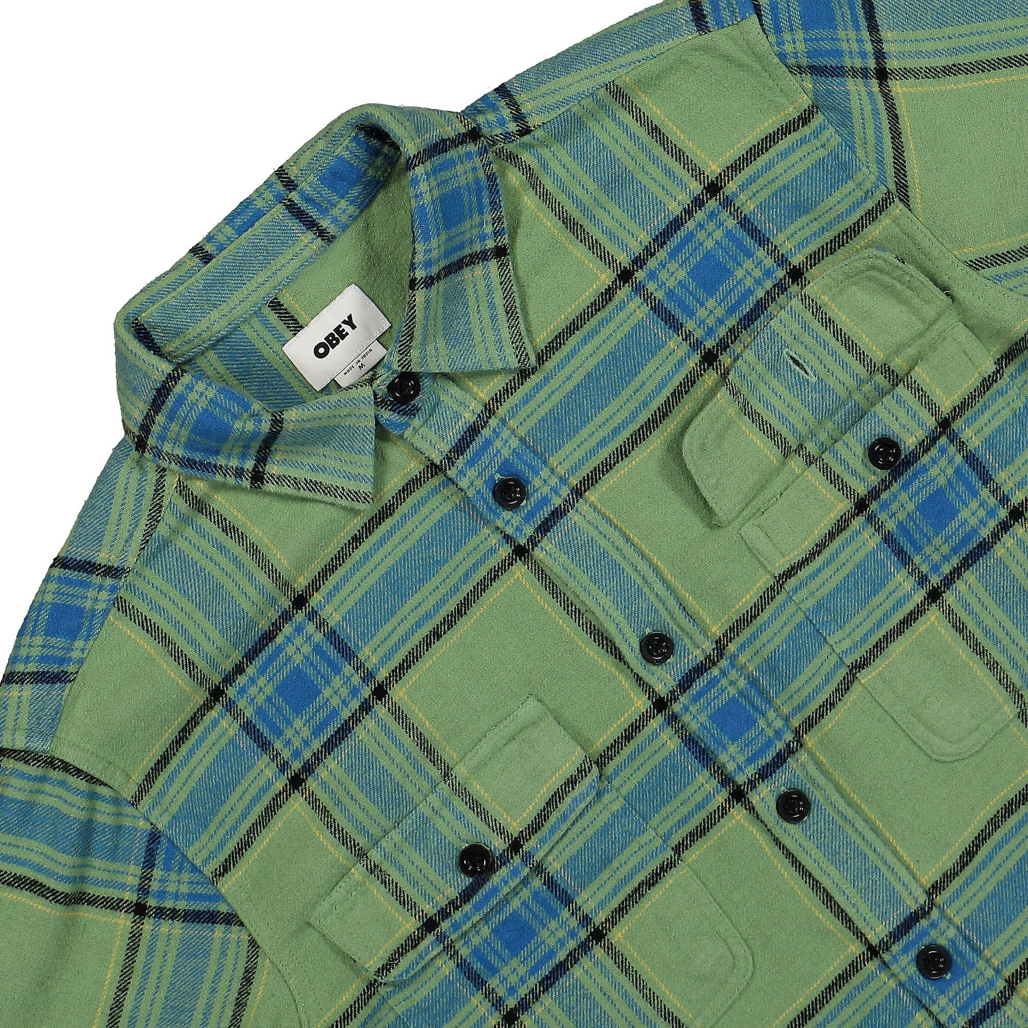 Obey Eugene Woven Shirt Jade Multi Shirts Close-up | Overkill