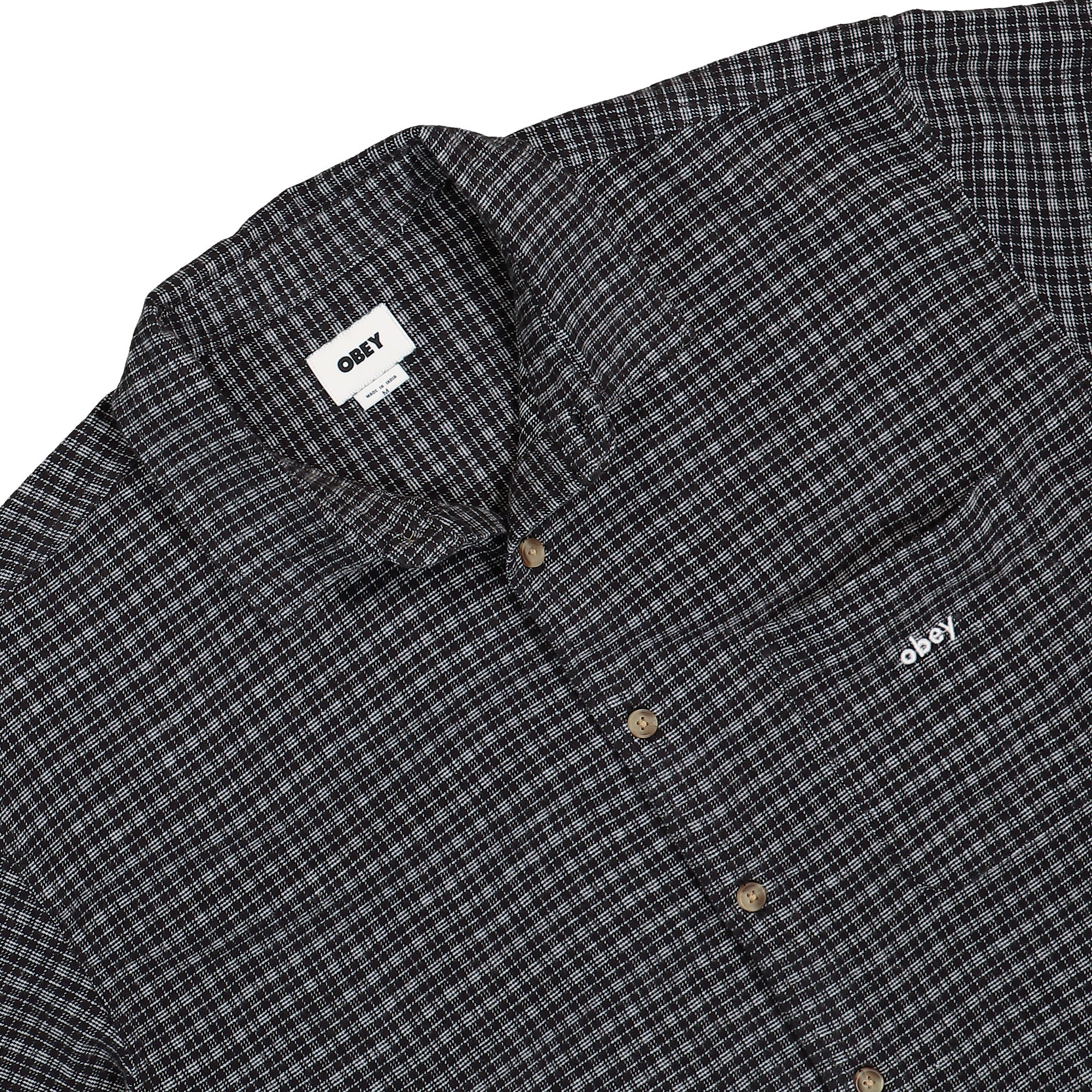 Obey Bigwig Knox Woven Black Multi Shirts Close-up | Overkill
