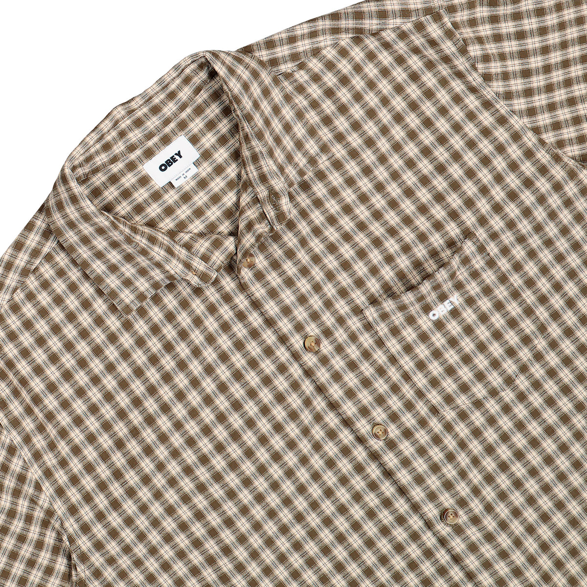 Obey BigWig Axel Shirt Canteen Multi Shirt 181200430-CAN Detailfoto | Overkill