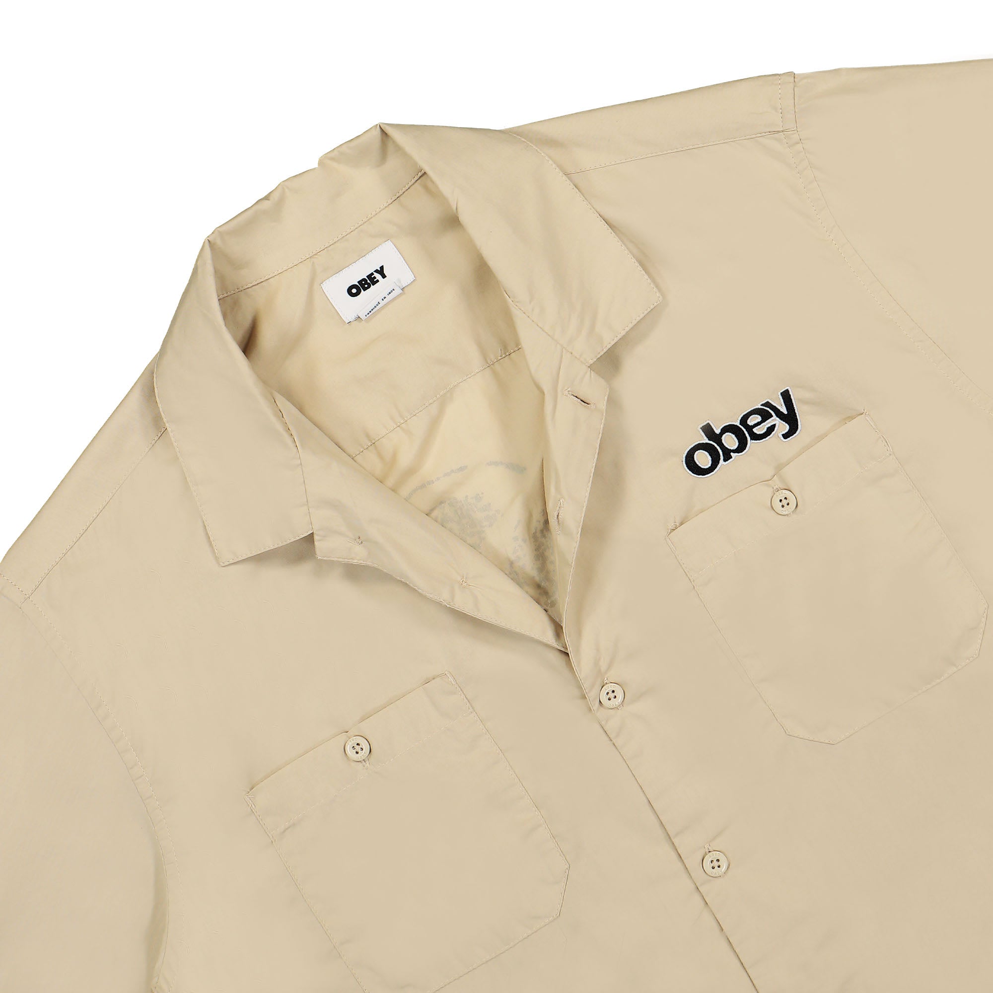 Obey Clock in Woven Shirt Clay Shirts Material | Overkill