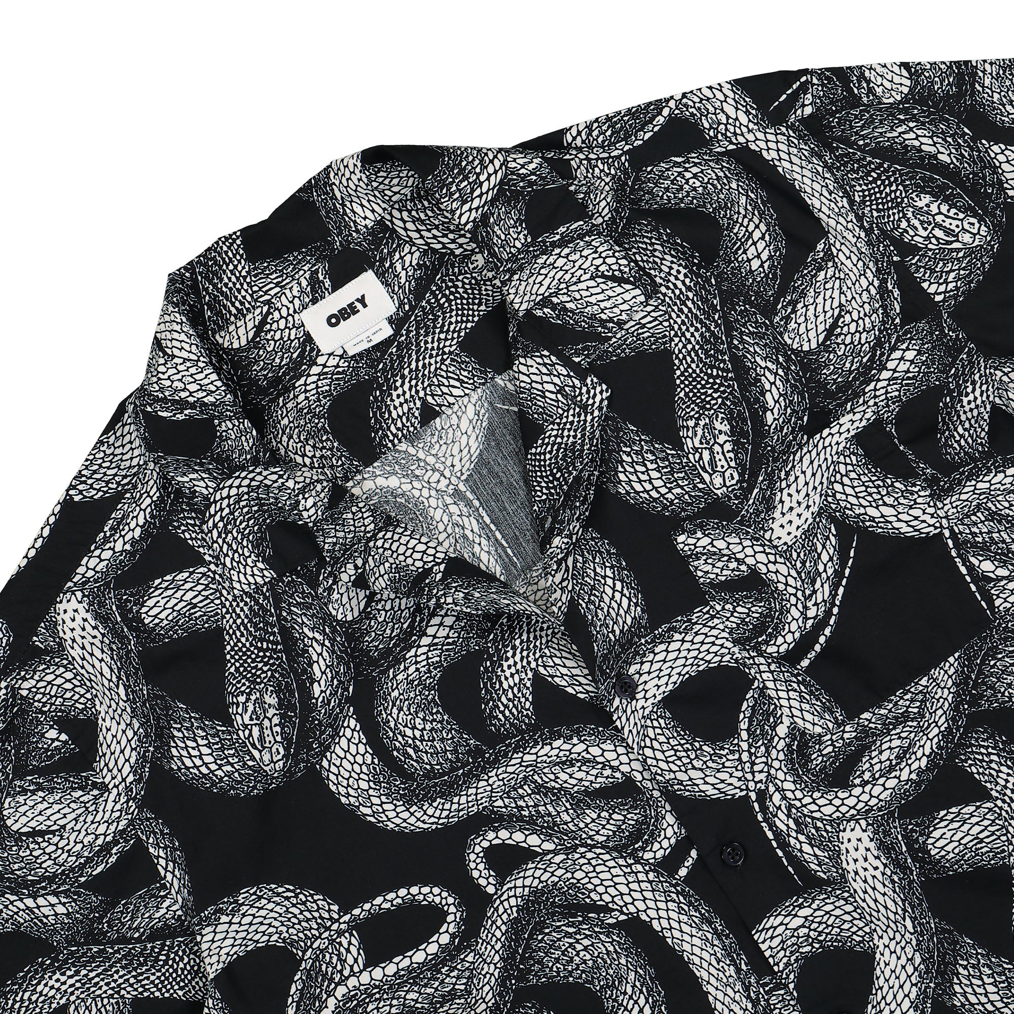 Obey Slither Woven Shirt Black Multi Shirts Close-up | Overkill