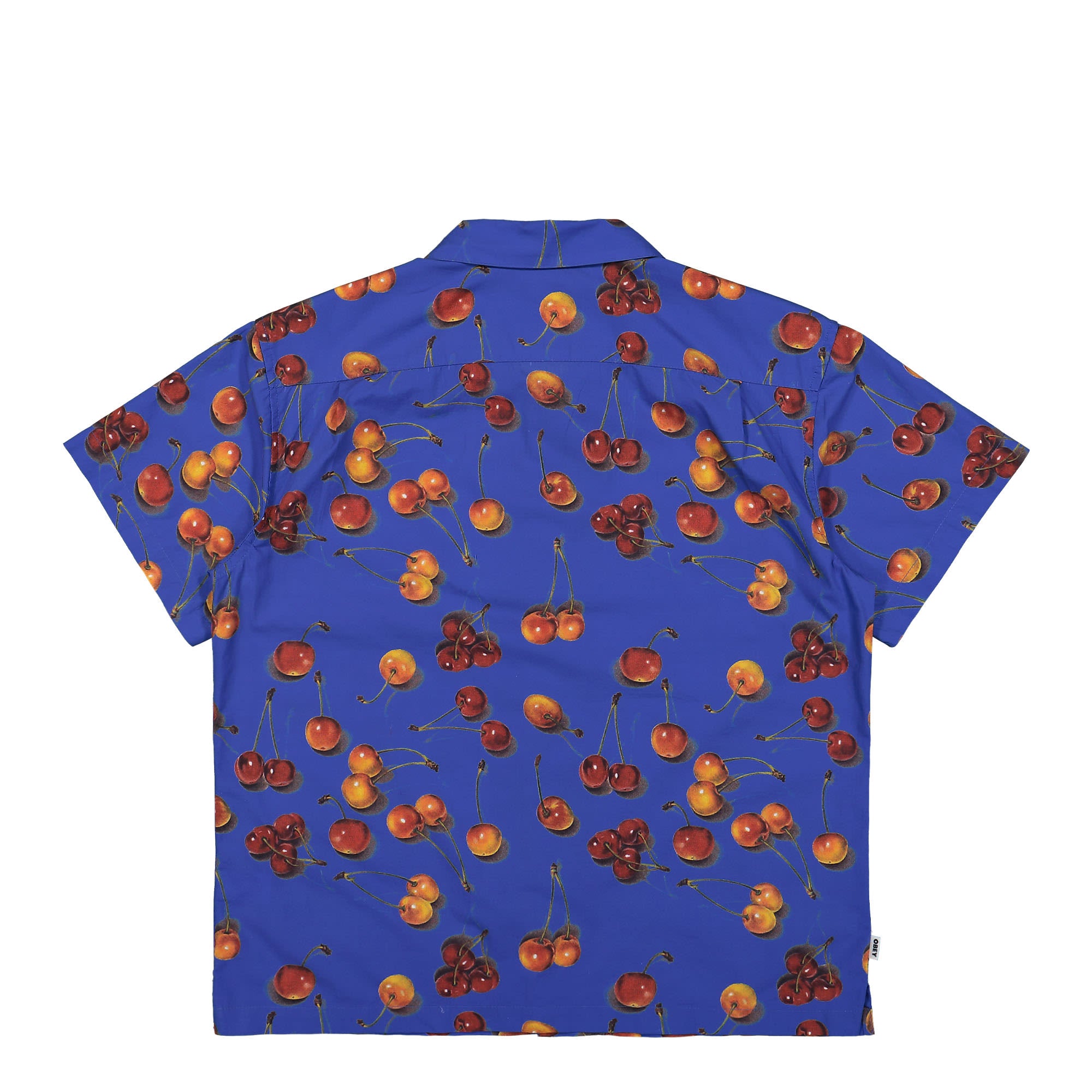 Obey Bombed Woven Shirt Satin Blue Multi Shirts Material | Overkill
