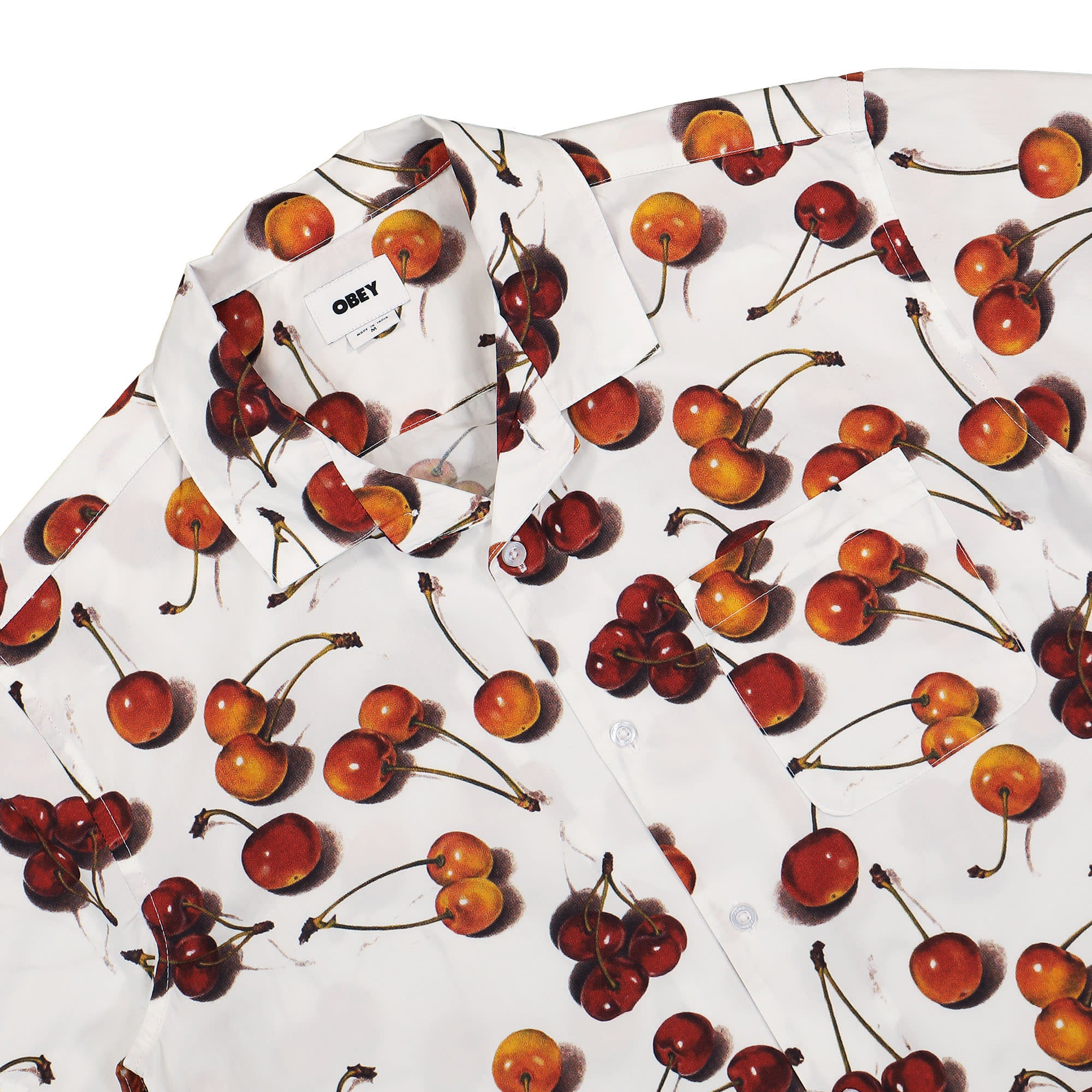 Obey Bombed Woven Shirt White Multi Shirts Close-up | Overkill