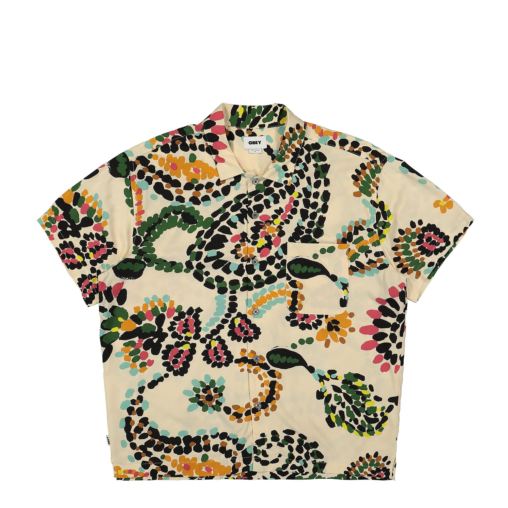 Obey Paisley Dots Shirt White Smoke Multi Shirts 181210396-WTM | Overkill
