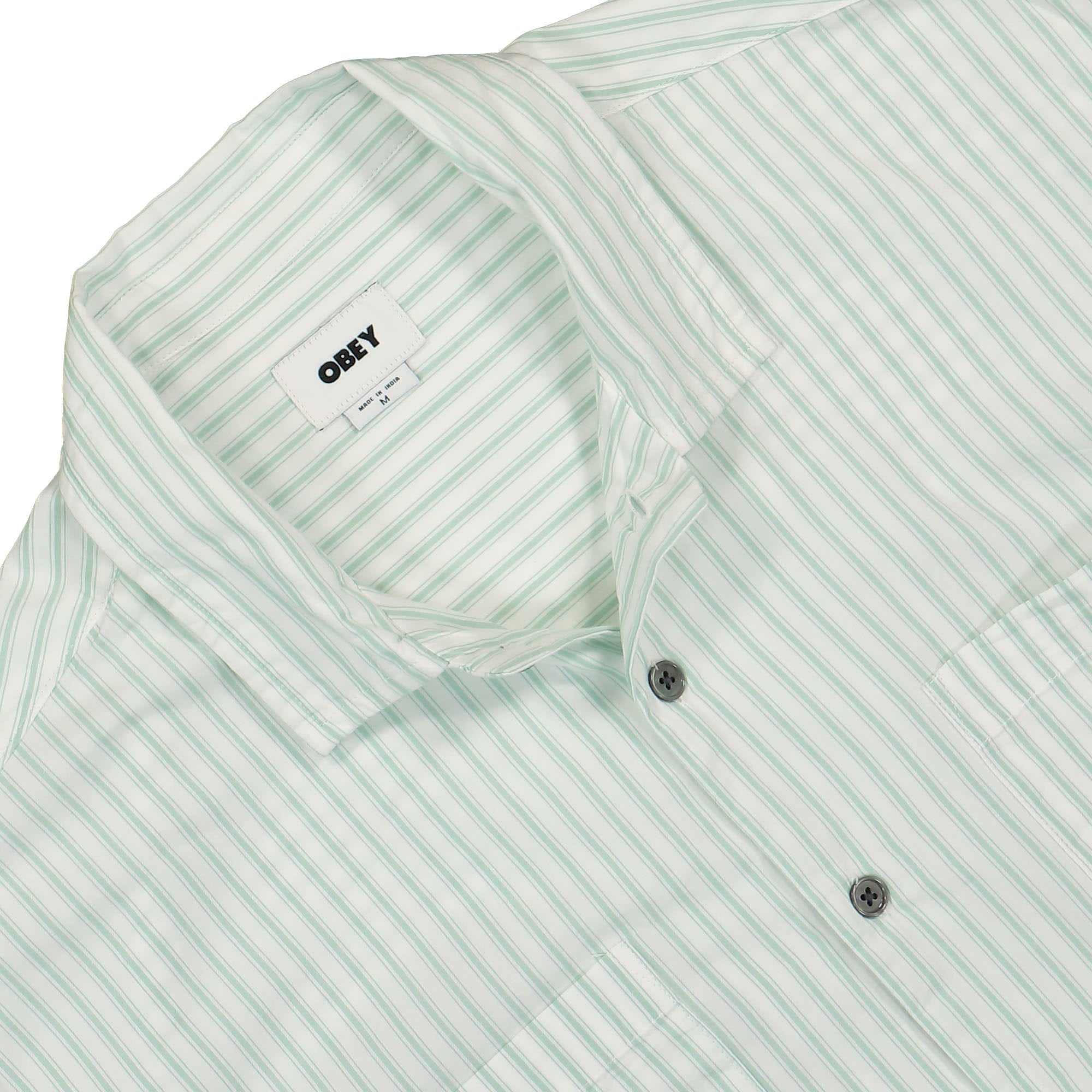 Obey Bigwig Stripe Shirt Surf Spray Multi Shirts Close-up | Overkill