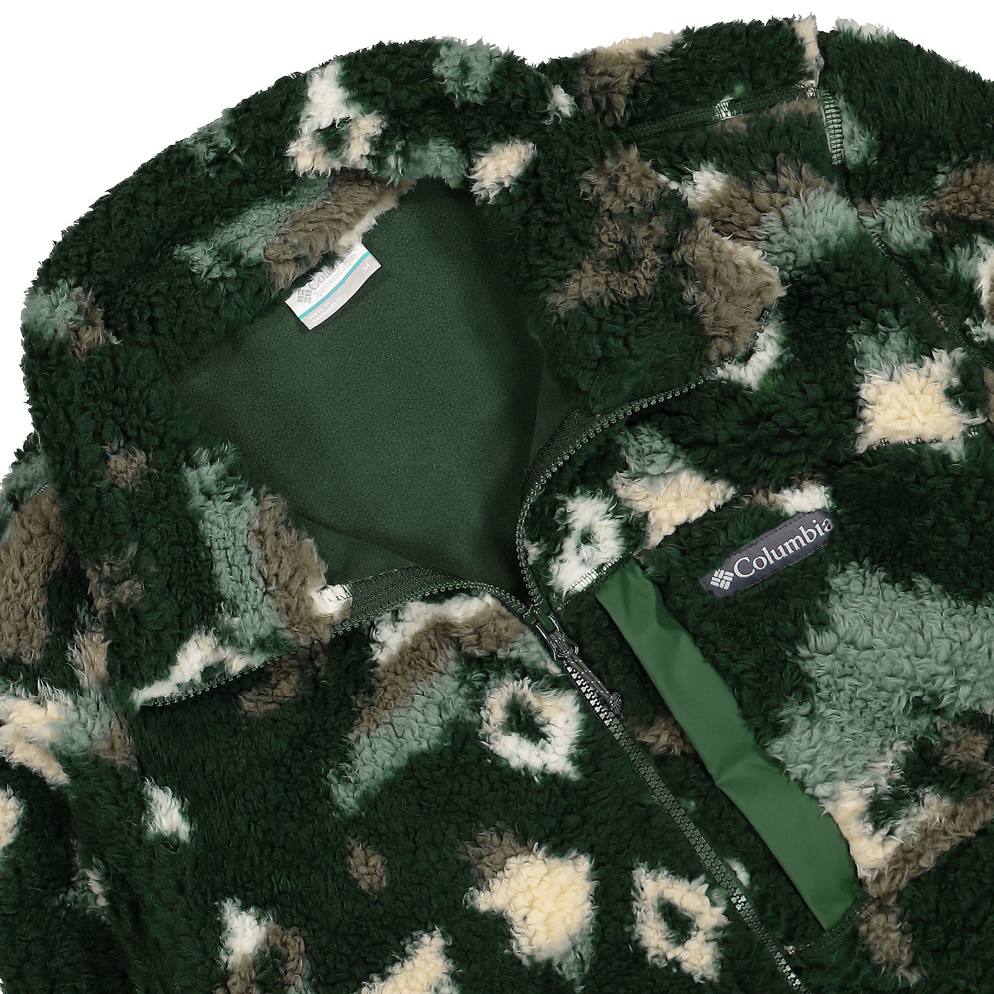 Columbia Winter Pass Print Fleece Full Zip Spruce Rock Jackets Close-up | Overkill