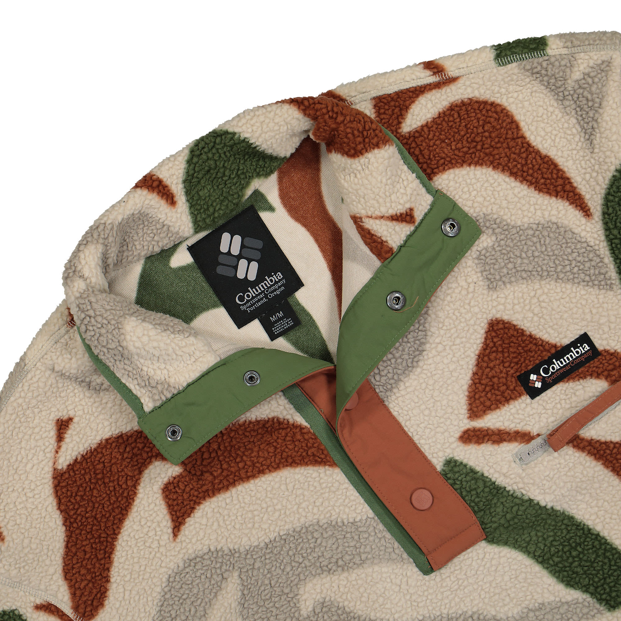 Columbia Helvetia Half Snap Fleece Flint Grey Floristic Print / Auburn / Canteen Sweatshirts Close-up | Overkill