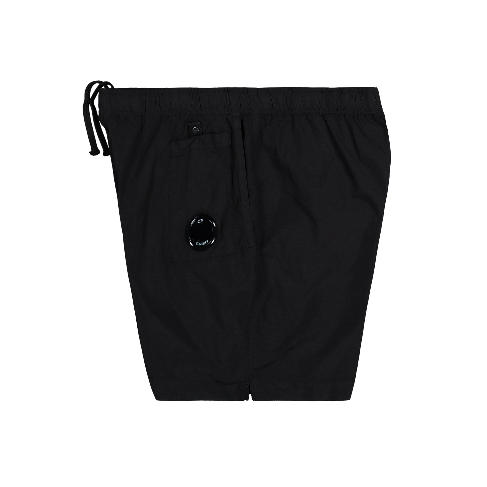 C.P. Company Lens Swim Shorts Black Swimwear Close-up | Overkill