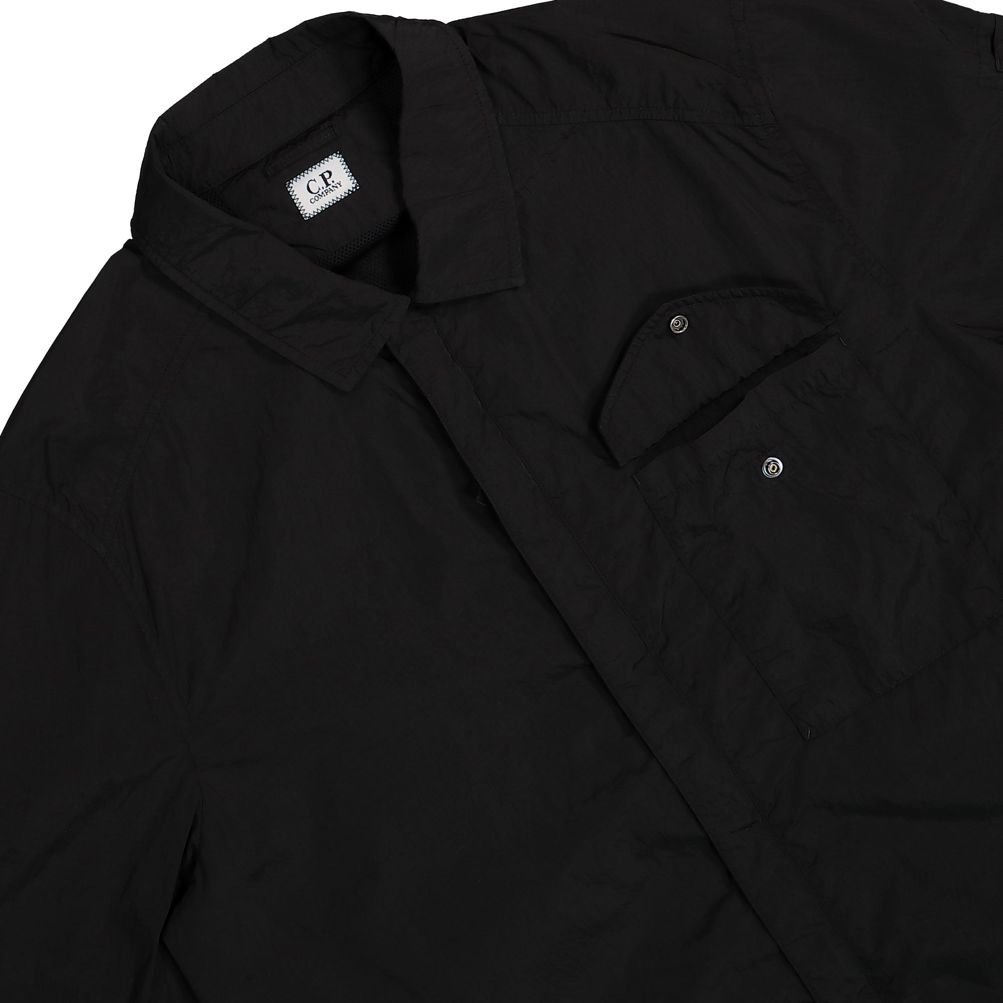 C.P. Company Chrome-R Full Zip Overshirt Black Jackets Detailfoto | Overkill