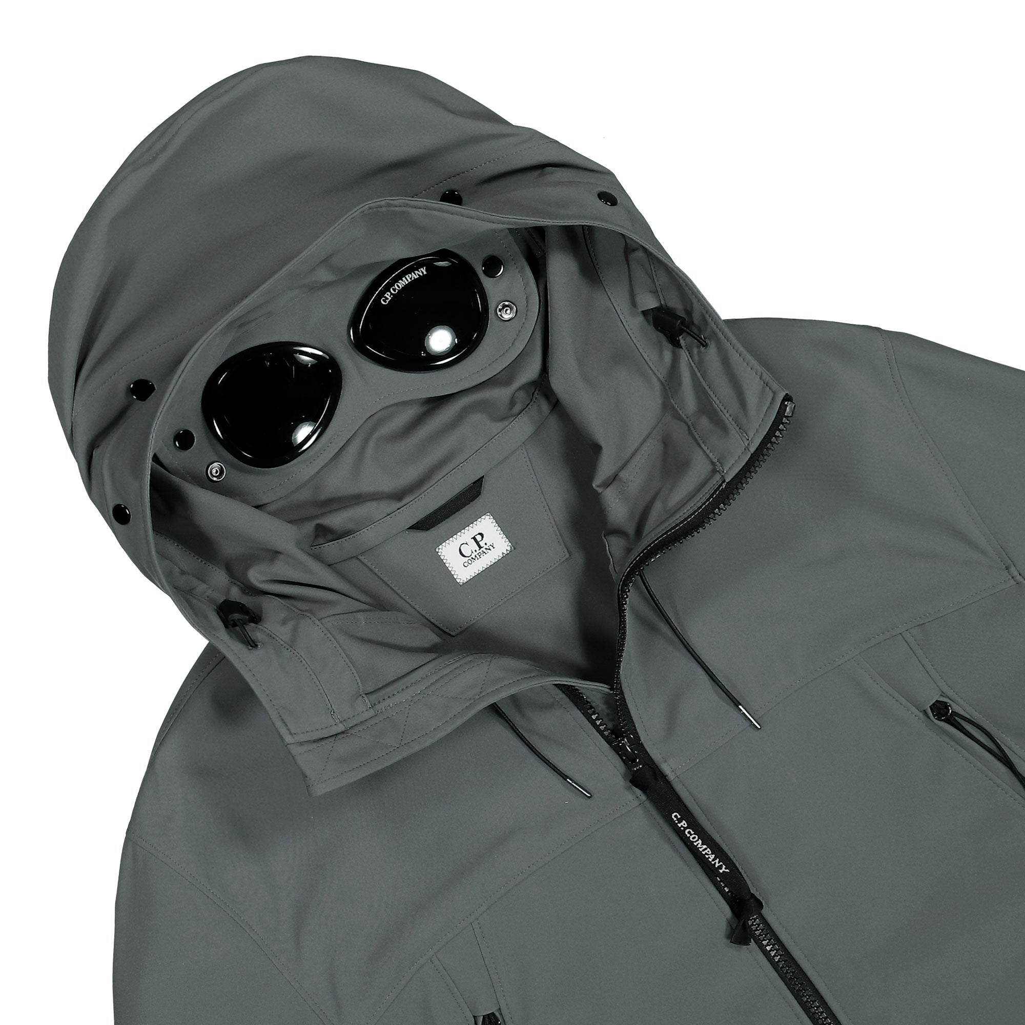 C.P. Company C.P. Shell-R Goggle Jacket Smoked Pearl Jackets Close-up | Overkill
