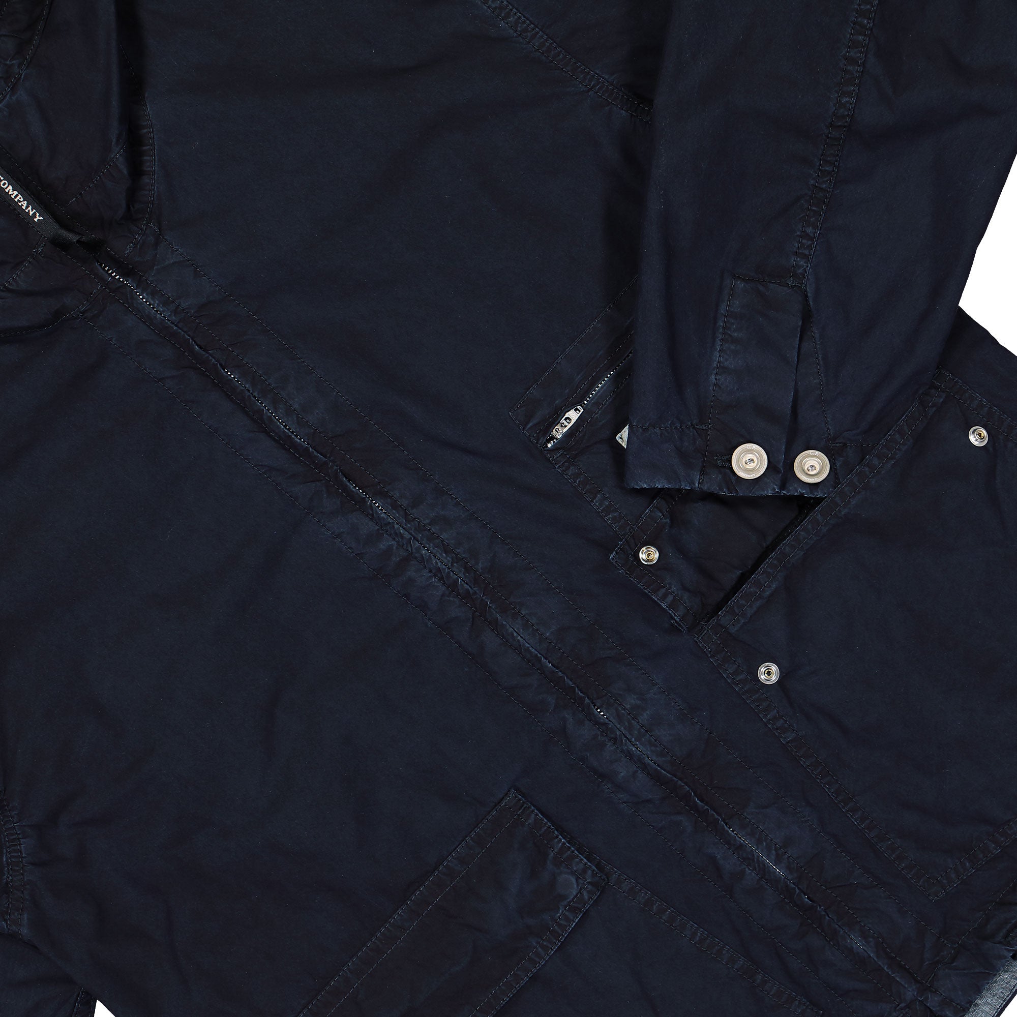 C.P. Company 50 Fili Indigo Goggle Jacket Insignia Blue Jackets Detailfoto | Overkill