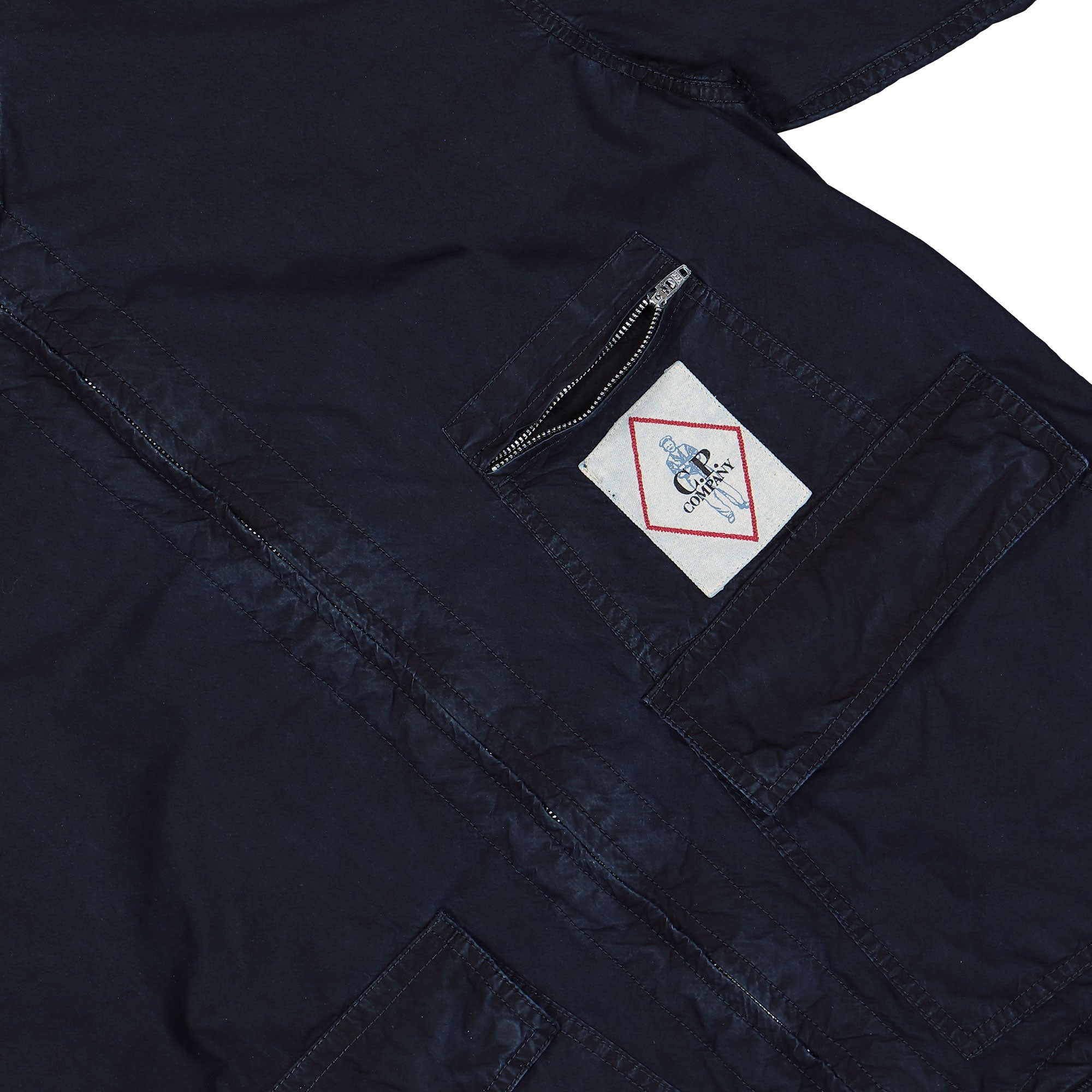 C.P. Company 50 Fili Indigo Goggle Jacket Insignia Blue Jackets Detail view 1 | Overkill