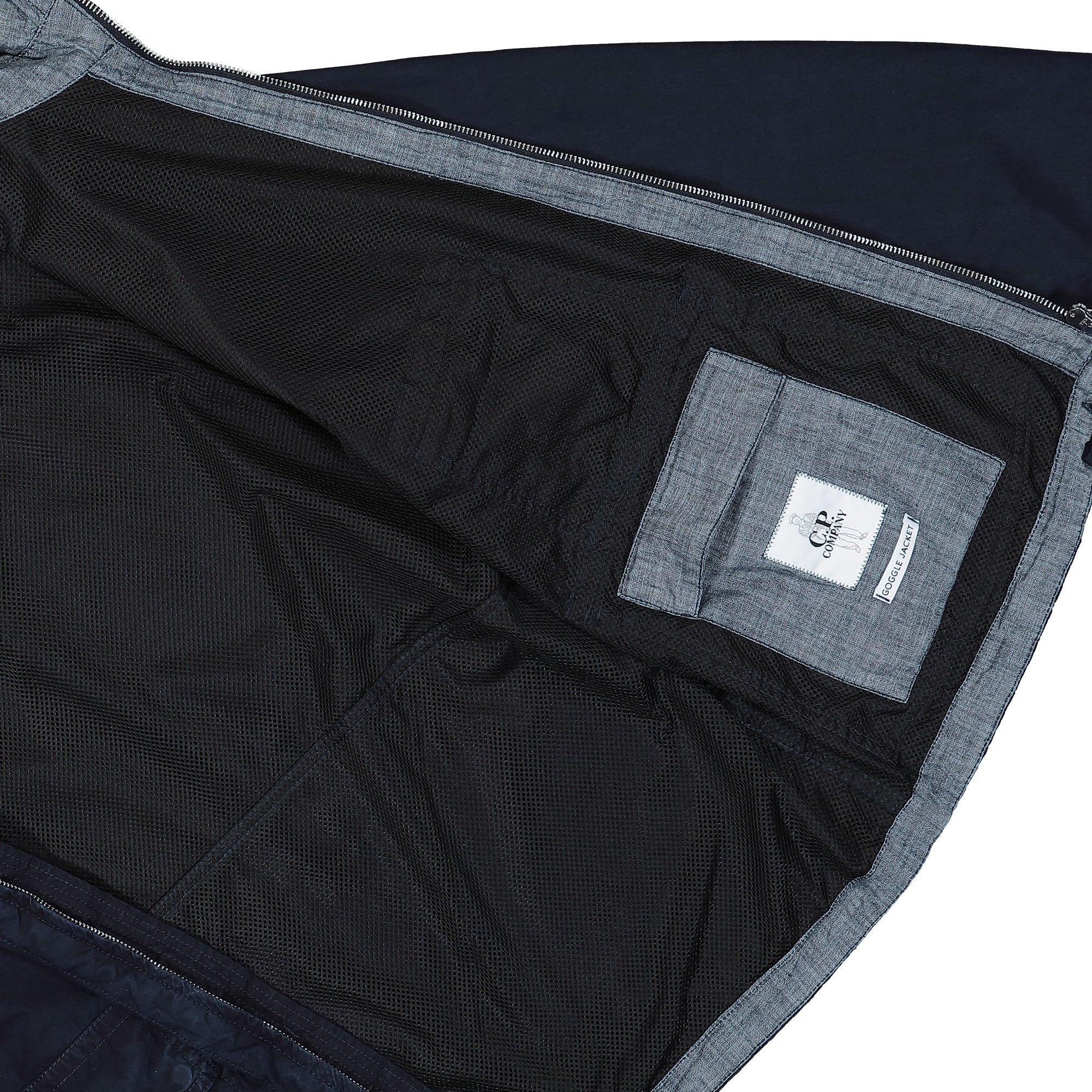 C.P. Company 50 Fili Indigo Goggle Jacket Insignia Blue Jackets Detail view 2 | Overkill