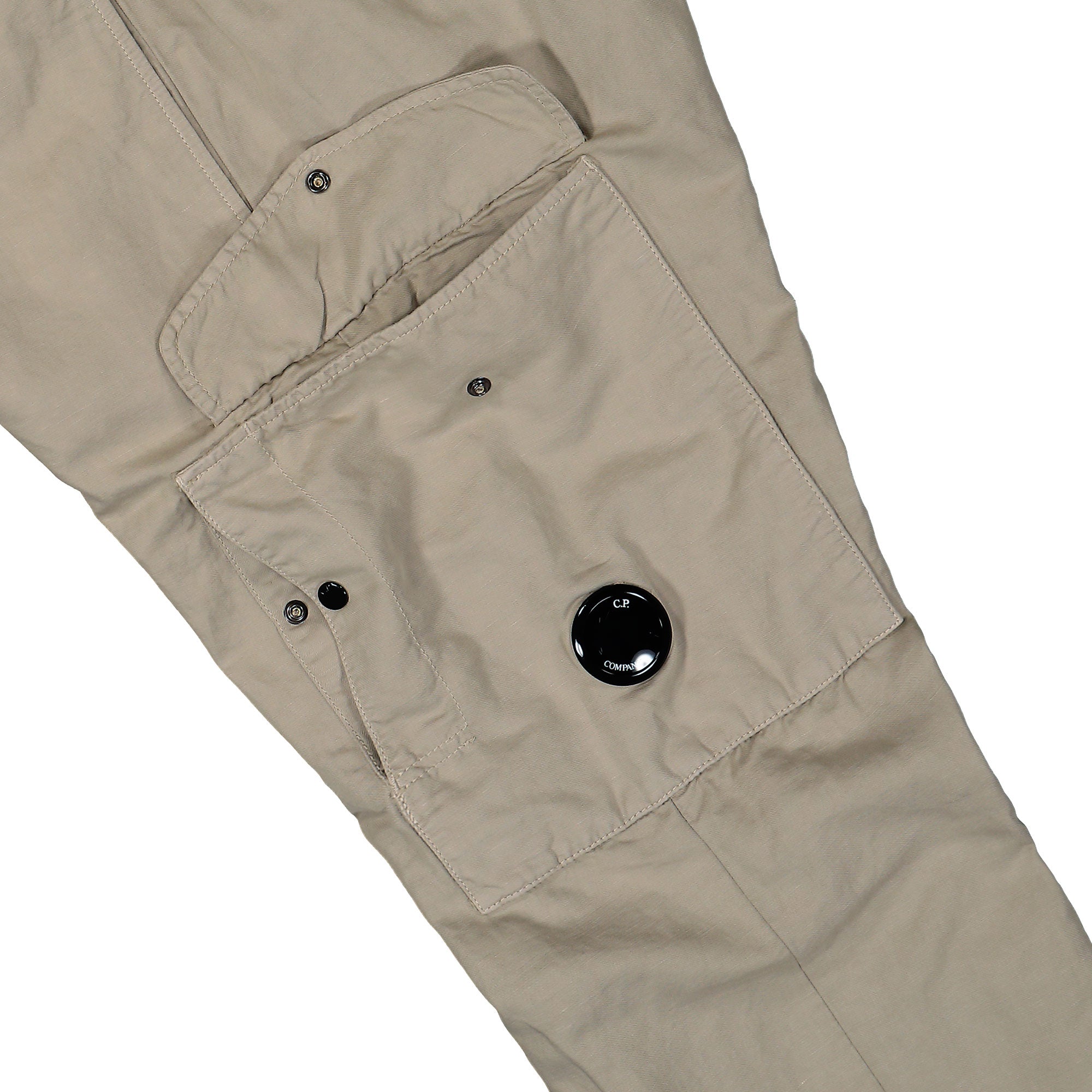 C.P. Company Regular Fit Cotton/Linen Pants Vintage Khaki Casual Pants Detail view 2 | Overkill