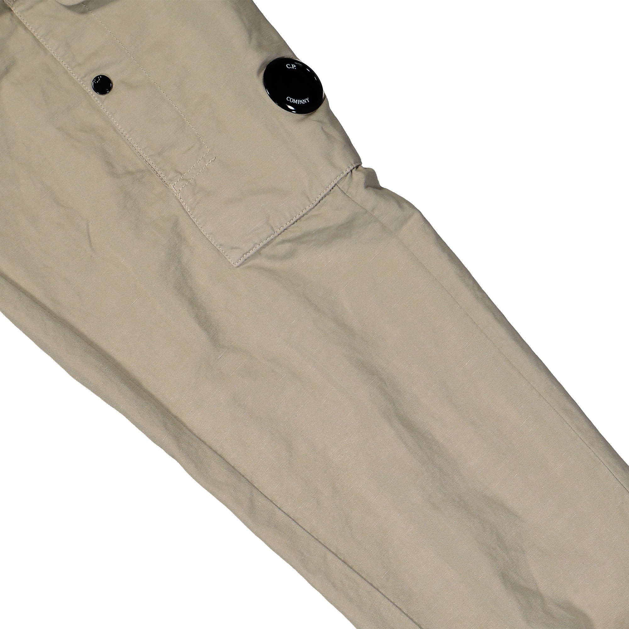 C.P. Company Regular Fit Cotton/Linen Pants Vintage Khaki Casual Pants Detail view 3 | Overkill