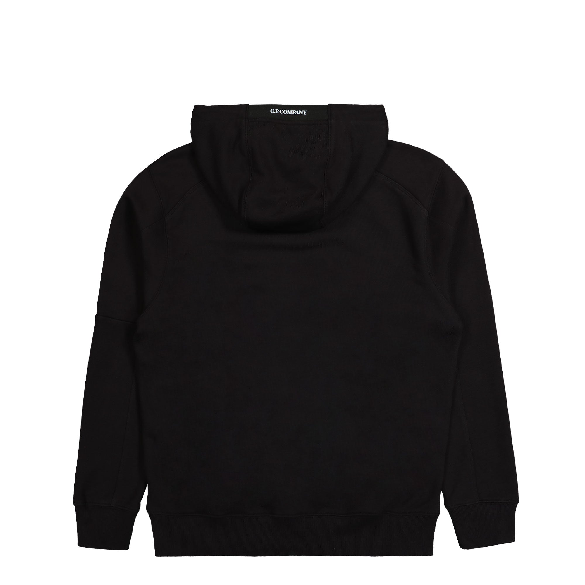 C.P. Company Diagonal Raised Fleece Hooded Sweatshirt Black Hoodies Material | Overkill